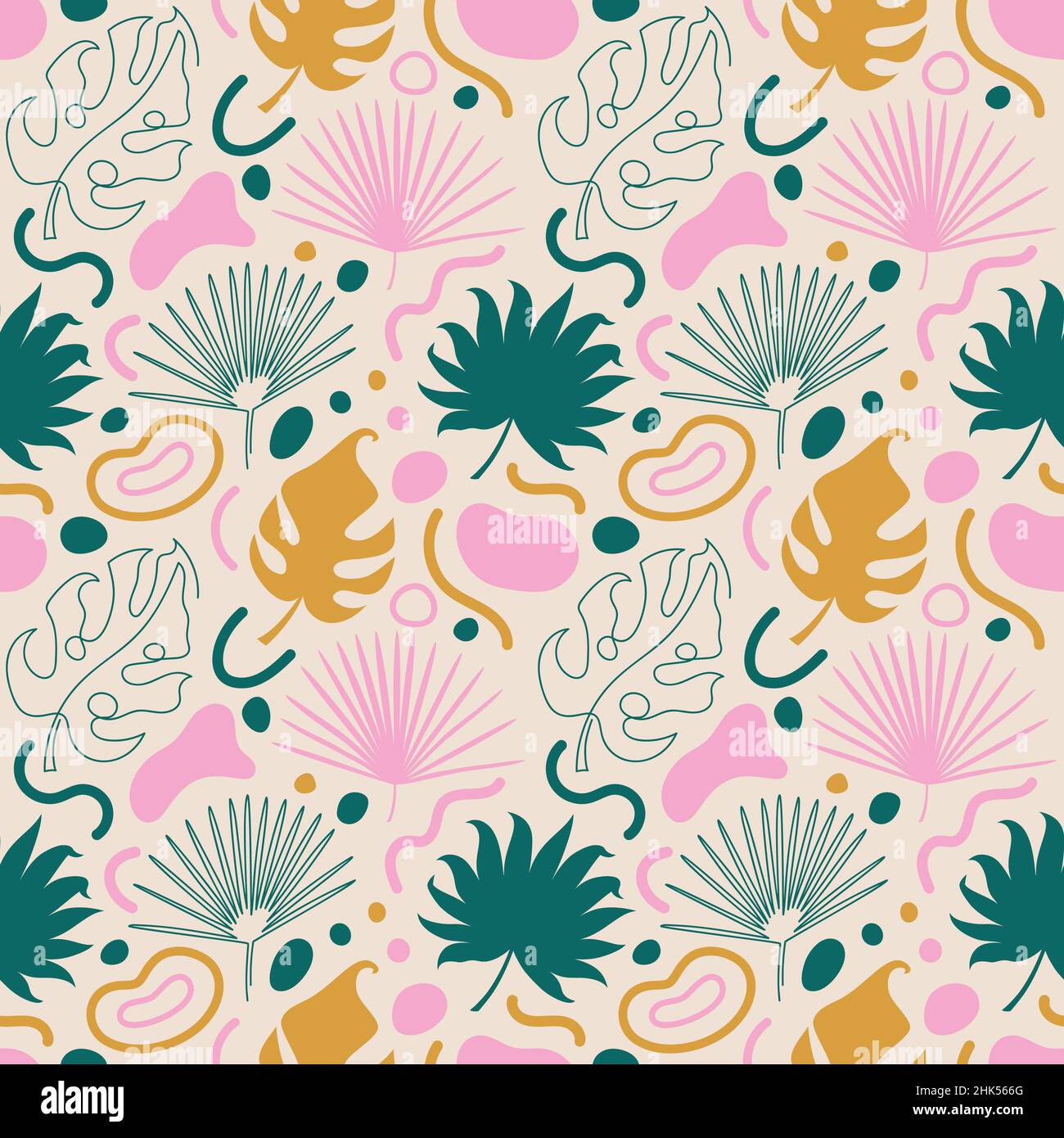 Sfondo astratto con arte piatta e lineare Illustrazione Vettoriale