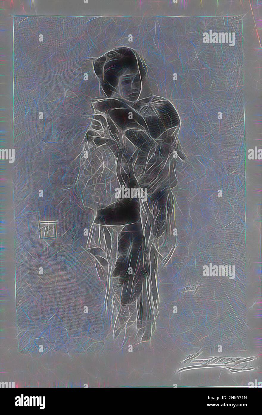 Ispirata alla Quiet Hour, incisione in legno su carta fine, 1915, 7 7/8 x 4 13/16 pollici, 20 x 12,2 cm, reinventata da Artotop. L'arte classica reinventata con un tocco moderno. Design di calda e allegra luminosità e di raggi di luce. La fotografia si ispira al surrealismo e al futurismo, abbracciando l'energia dinamica della tecnologia moderna, del movimento, della velocità e rivoluzionando la cultura Foto Stock