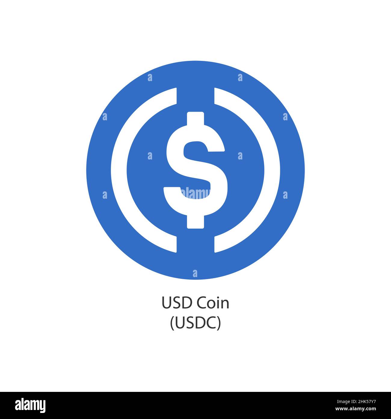 USD moneta criptovaluta piattaforma gettone logo icona moneta isolato su sfondo bianco. Illustrazione vettoriale Illustrazione Vettoriale