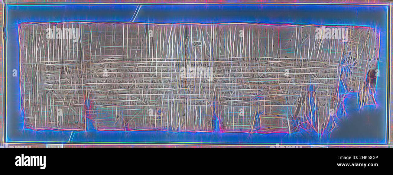 Ispirato da Papiro inscritto in Demotica, Papiro, inchiostro, ca. 205 a.C., periodo tolemaico, vetro: 12 11/16 x 34 1/8 pollici, 32,3 x 86,7 cm, egitto, egitto, collezione della società storica di New york, papiri, periodo tolemaico, reinventato da Artotop. L'arte classica reinventata con un tocco moderno. Design di calda e allegra luminosità e di raggi di luce. La fotografia si ispira al surrealismo e al futurismo, abbracciando l'energia dinamica della tecnologia moderna, del movimento, della velocità e rivoluzionando la cultura Foto Stock
