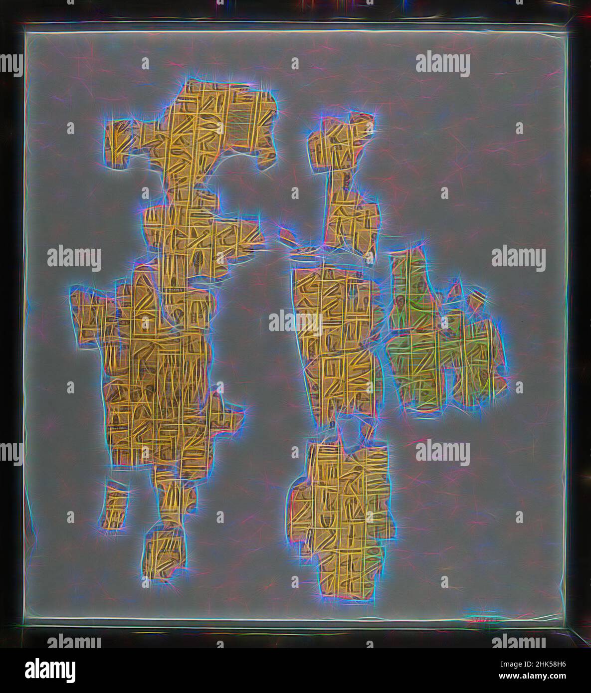 Ispirato da frammenti di un Libro dei morti, Papiro, inchiostro, ca. 1539-1190 a.C., inizio a metà dinastia 18, nuovo regno, vetro: 12 3/16 x 13 1/2 pollici, 31 x 34,3 cm, antico, Libro dei morti, Libro dei morti, attrezzi cerimoniali, Dinastia 18, egitto, egiziano, Frammenti, heiroglyph, New Kingdom, New york, Reimagined by Artotop. L'arte classica reinventata con un tocco moderno. Design di calda e allegra luminosità e di raggi di luce. La fotografia si ispira al surrealismo e al futurismo, abbracciando l'energia dinamica della tecnologia moderna, del movimento, della velocità e rivoluzionando la cultura Foto Stock