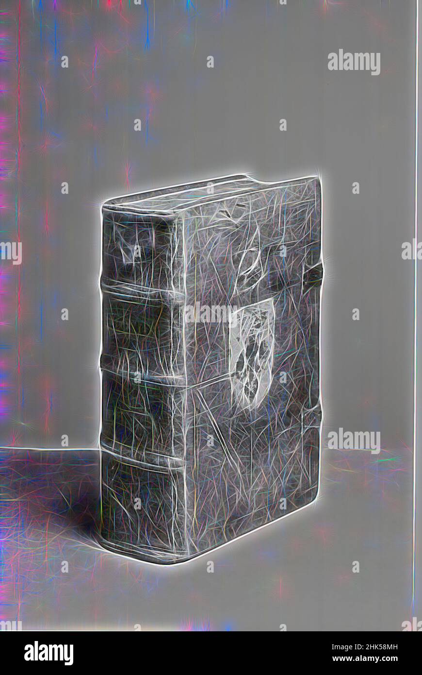 Ispirato alla Legenda Sanctorum - Jacobus de Voragine, tagli di legno: Artisti Augsburg sconosciuti, tagli di legno colorati a mano e testo stampato su carta, ca. 1471, foglio: 11 9/16 x 7 7/8 pollici, 29,3 x 20 cm, reinventato da Artotop. L'arte classica reinventata con un tocco moderno. Design di calda e allegra luminosità e di raggi di luce. La fotografia si ispira al surrealismo e al futurismo, abbracciando l'energia dinamica della tecnologia moderna, del movimento, della velocità e rivoluzionando la cultura Foto Stock