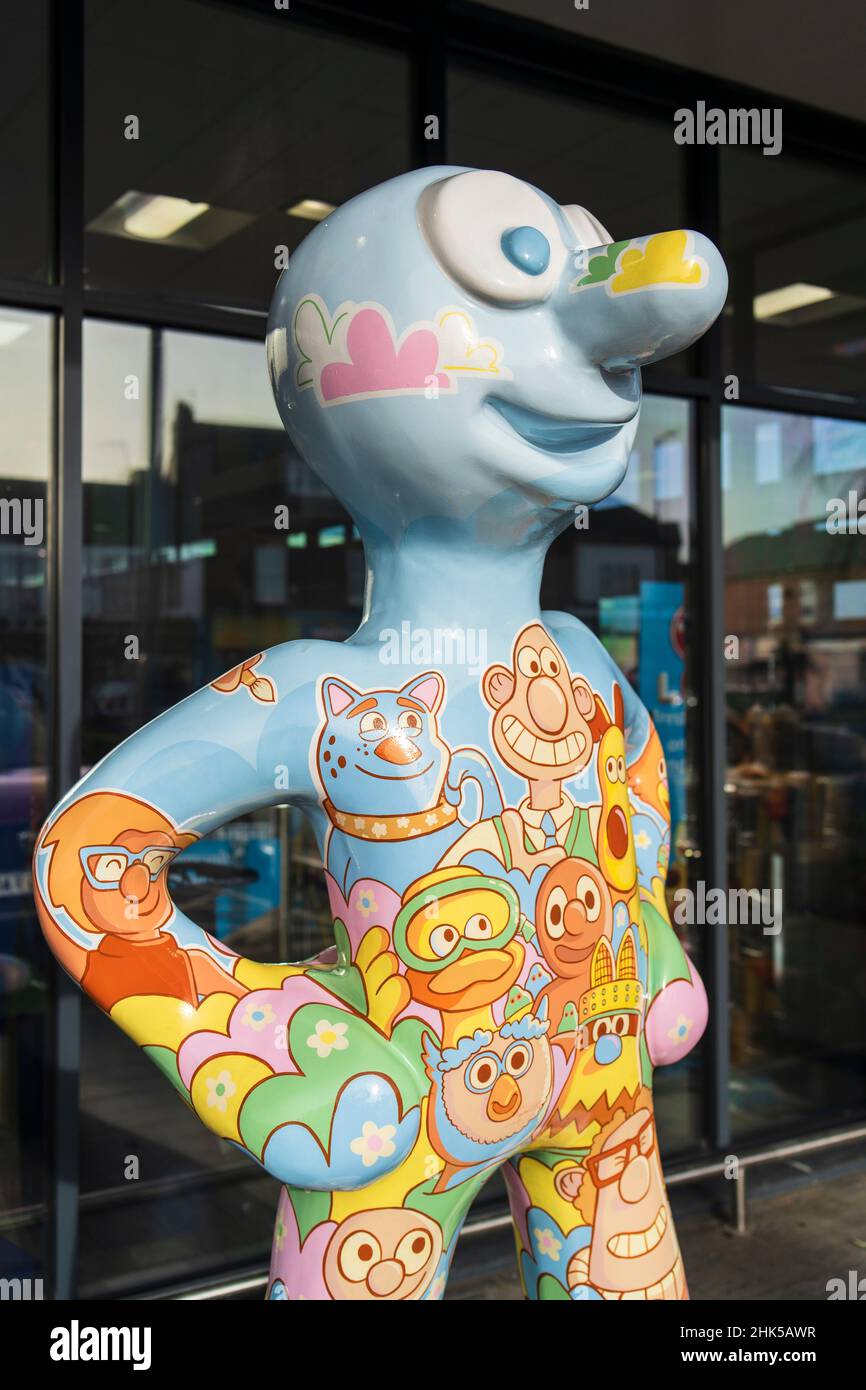 Inghilterra, North Tyneside, Morph's Epic Art Adventure. Nel 2022, North Tyneside diventa la sede del primo percorso artistico Morph al mondo. Foto Stock