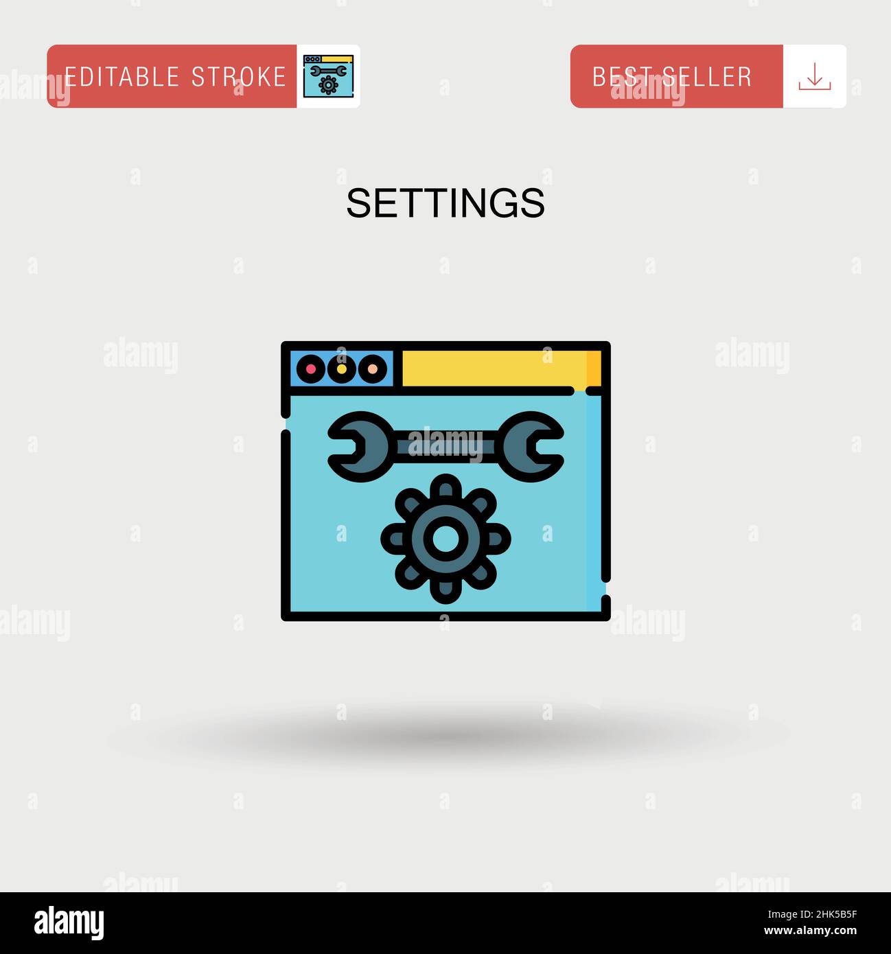 Impostazioni icona vettore semplice. Illustrazione Vettoriale