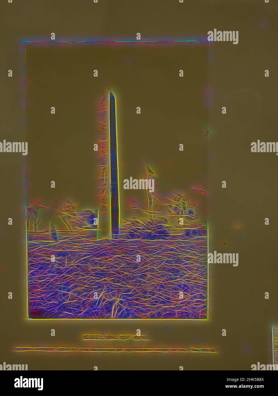 Ispirato dall'obelisco DI ON, Frank Mason Good, inglese, 1839-1911, fotografia in argento albume, 19th secolo, immagine/foglio: 6 1/8 x 3 15/16 pollici, 15,5 x 10 cm, 12th dinastia, 19th secolo, al Masalla, albume Argento Fotografia, Bianco e nero, Egitto, Frank Mason Good, Heliopolis, Hieroglifi, Iunu, Middle, reinventato da Artotop. L'arte classica reinventata con un tocco moderno. Design di calda e allegra luminosità e di raggi di luce. La fotografia si ispira al surrealismo e al futurismo, abbracciando l'energia dinamica della tecnologia moderna, del movimento, della velocità e rivoluzionando la cultura Foto Stock