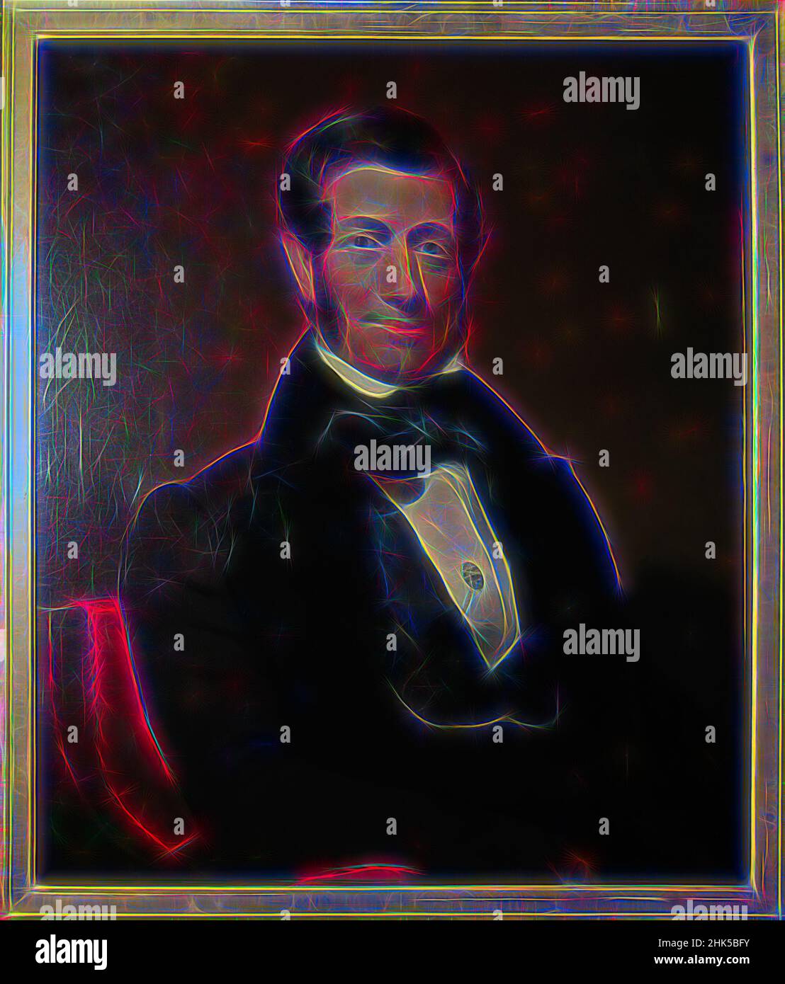 Ispirato a Fanning C. Tucker, olio su tela, 1886, 29 13/16 x 24 15/16 pollici, 75,8 x 63,3 cm, reinventato da Artotop. L'arte classica reinventata con un tocco moderno. Design di calda e allegra luminosità e di raggi di luce. La fotografia si ispira al surrealismo e al futurismo, abbracciando l'energia dinamica della tecnologia moderna, del movimento, della velocità e rivoluzionando la cultura Foto Stock