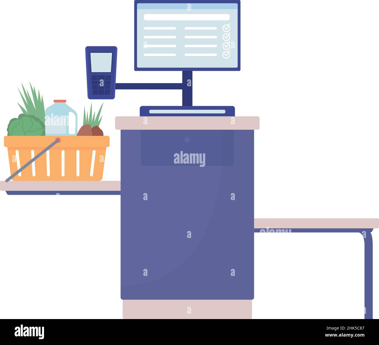 Oggetto vettore colore semi-piatto terminale self-service Illustrazione Vettoriale