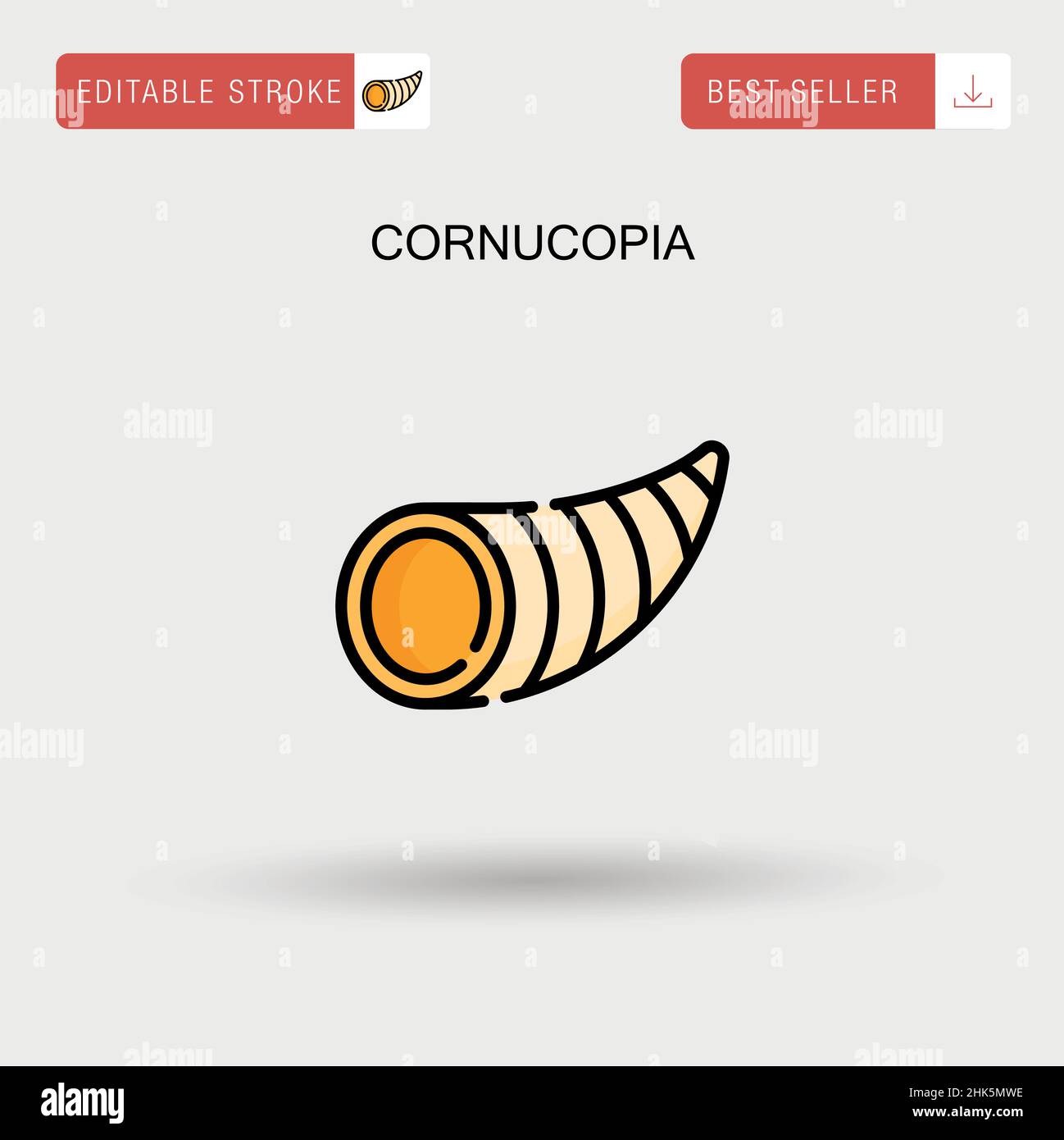 Cornucopia semplice icona vettoriale. Illustrazione Vettoriale