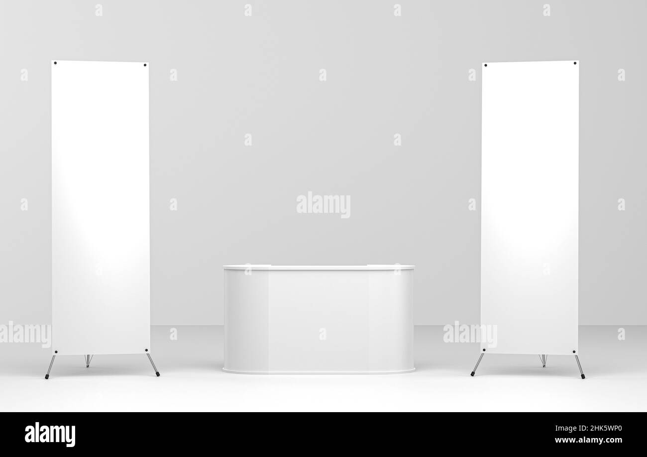 Promo Exhibition Display Stand Mockup 3D rendering Foto Stock