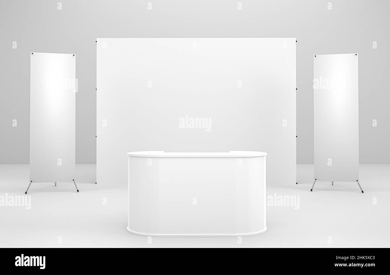 Promo Exhibition Display Stand Mockup 3D rendering Foto Stock