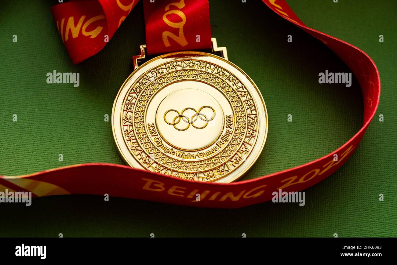 27 gennaio 2022, Pechino, Cina. XXIV medaglia d'oro dei Giochi Olimpici