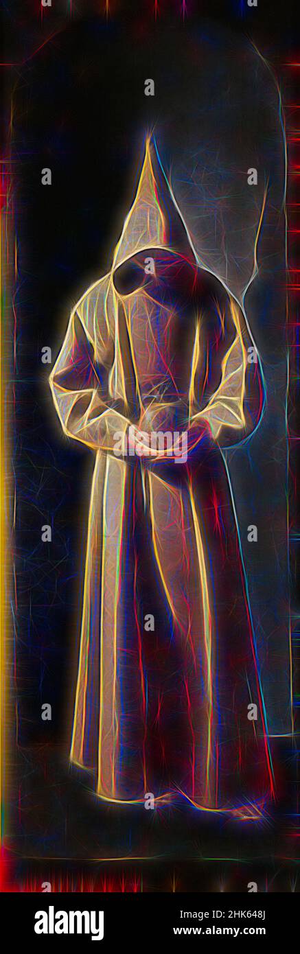 Ispirato da San Francesco che contempla un cranio, Francisco de Zurbarán, spagnolo, 1598–1664, c.1635, Olio su tela, fabbricato a Siviglia, Spagna, Europa, dipinti, 36 x 12 poll. (91,4 x 30,5 cm, riimmaginato da Artotop. L'arte classica reinventata con un tocco moderno. Design di calda e allegra luminosità e di raggi di luce. La fotografia si ispira al surrealismo e al futurismo, abbracciando l'energia dinamica della tecnologia moderna, del movimento, della velocità e rivoluzionando la cultura Foto Stock