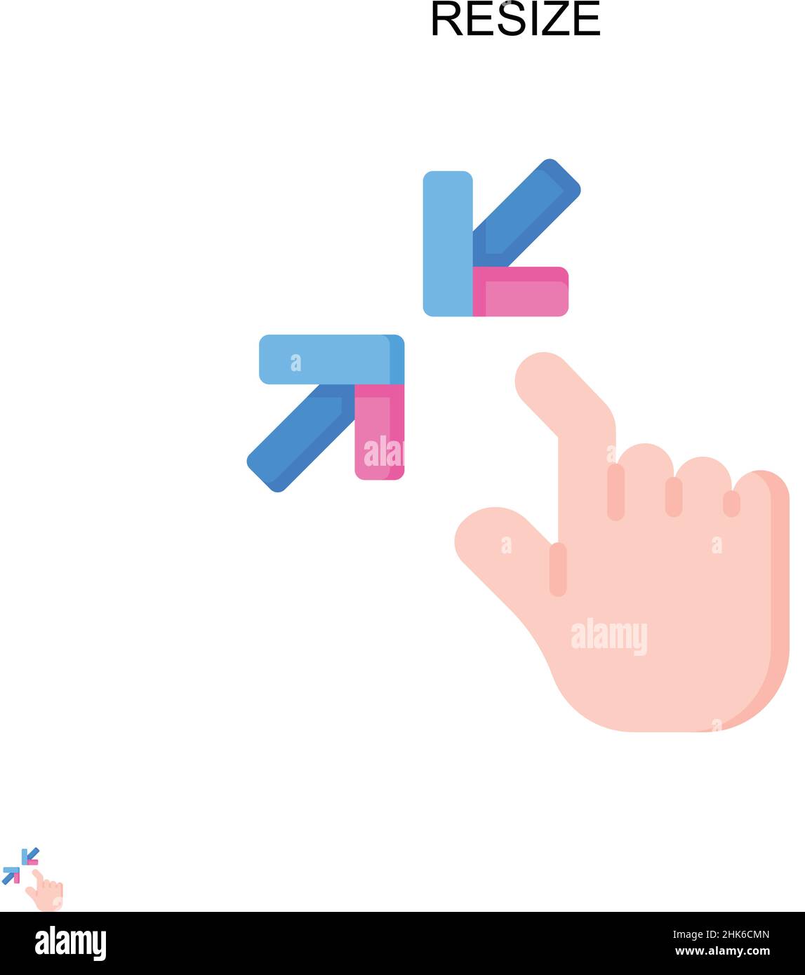 Ridimensiona icona vettoriale semplice. Modello di disegno del simbolo di illustrazione per l'elemento dell'interfaccia utente mobile Web. Illustrazione Vettoriale