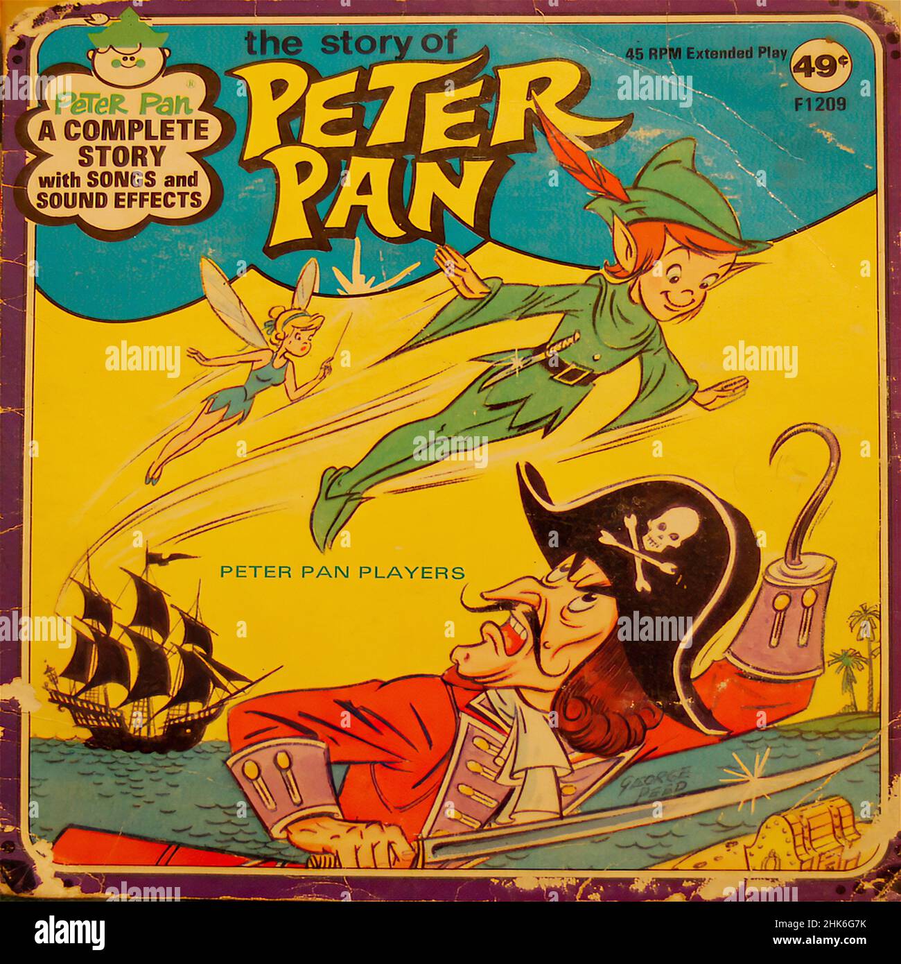 Copertina Vintage vinile record - Peter Pan Childrens Story Book Record - vinile bambini Foto Stock
