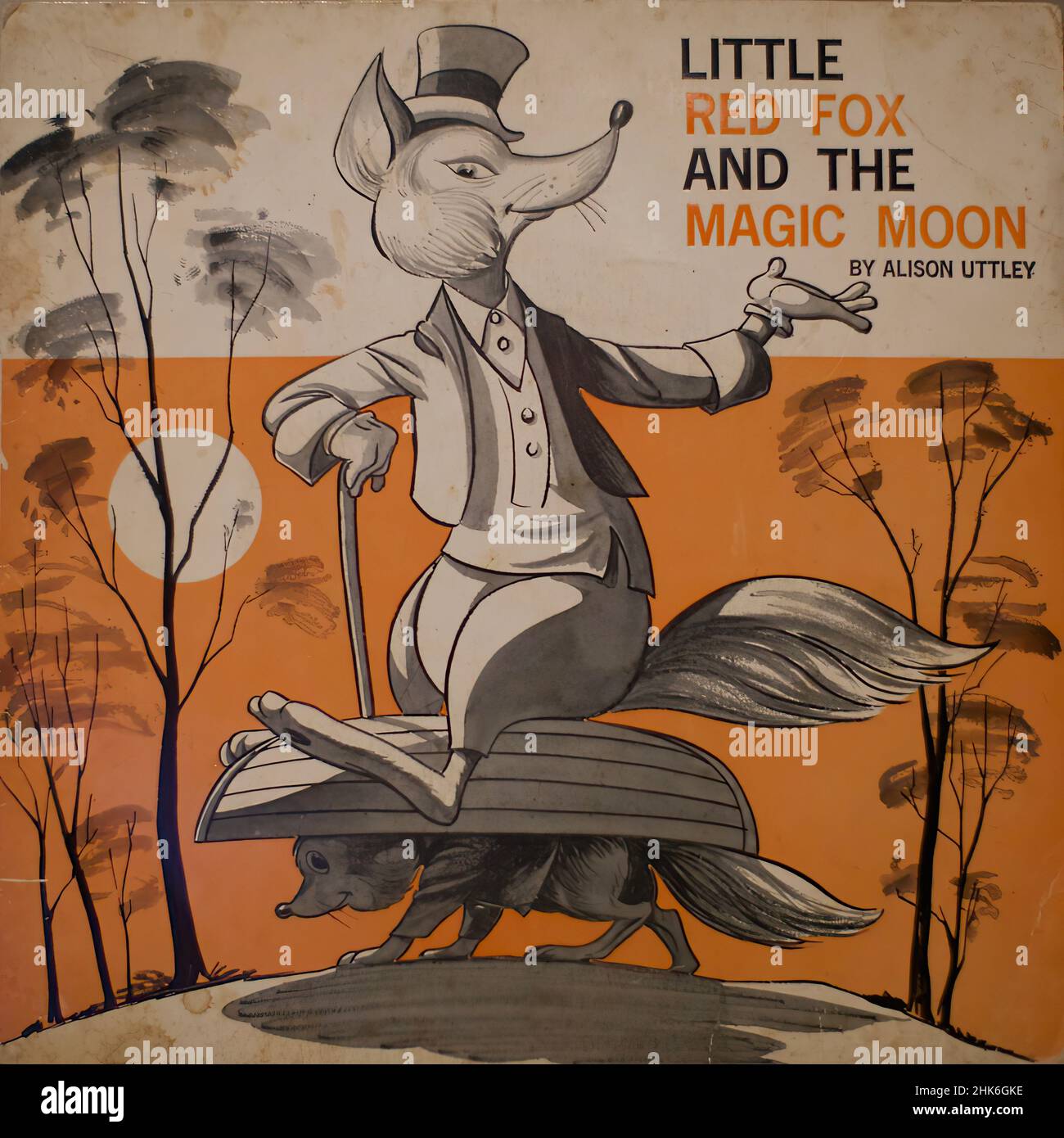 Copertina Vintage in vinile - Little Red Fox e la Magic Moon Foto Stock