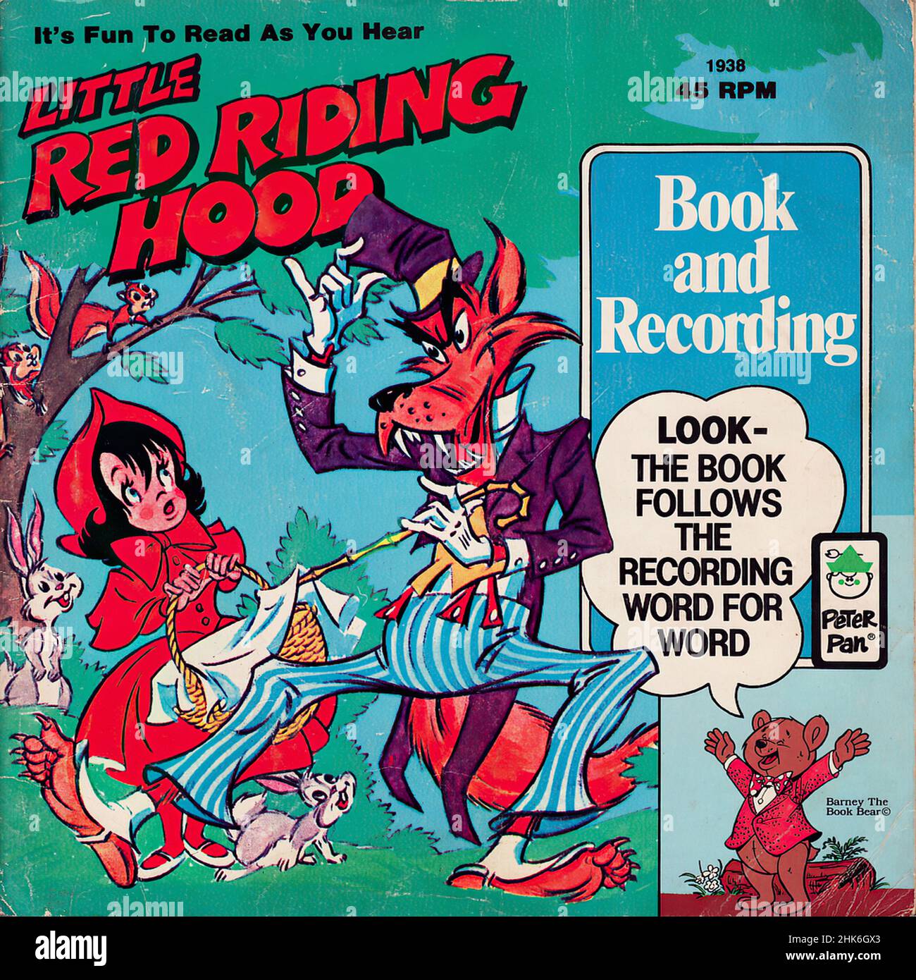 Copertina Vintage vinyl record - Bambini - Libro e Record - Cappuccino Rosso Foto Stock