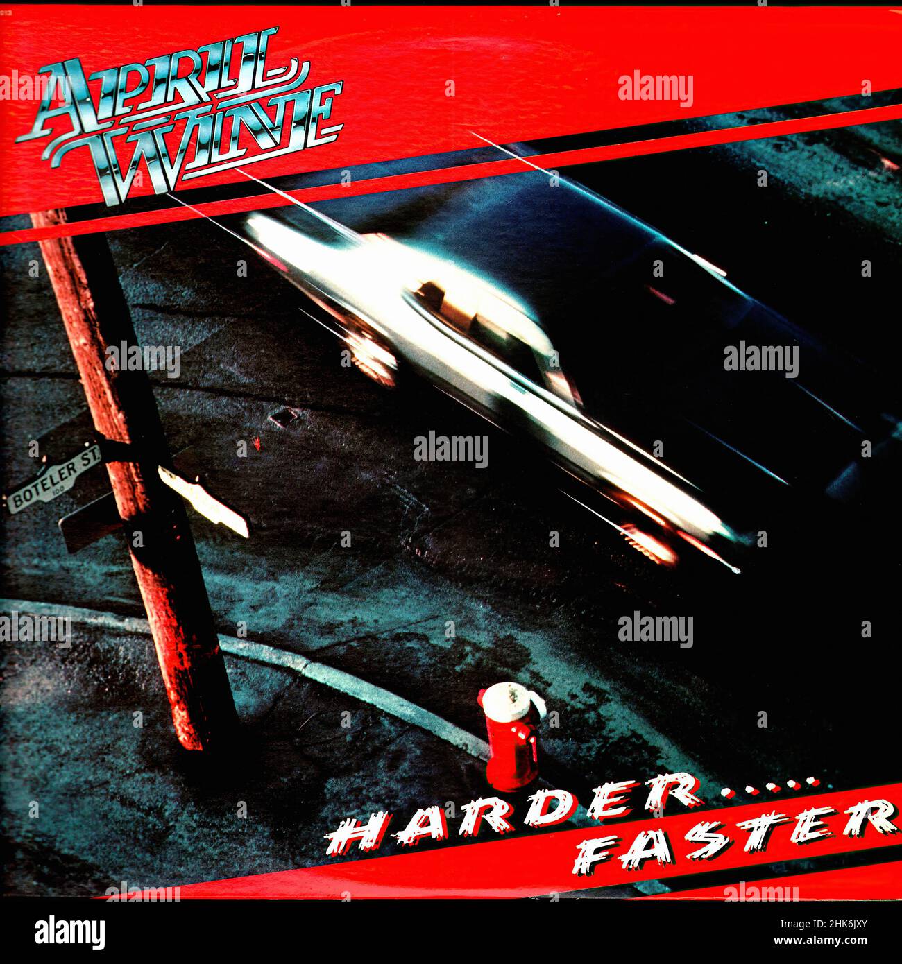 Copertina Vintage vinyl record - Aprile Wine - Harder Faster - US - 1979 Foto Stock