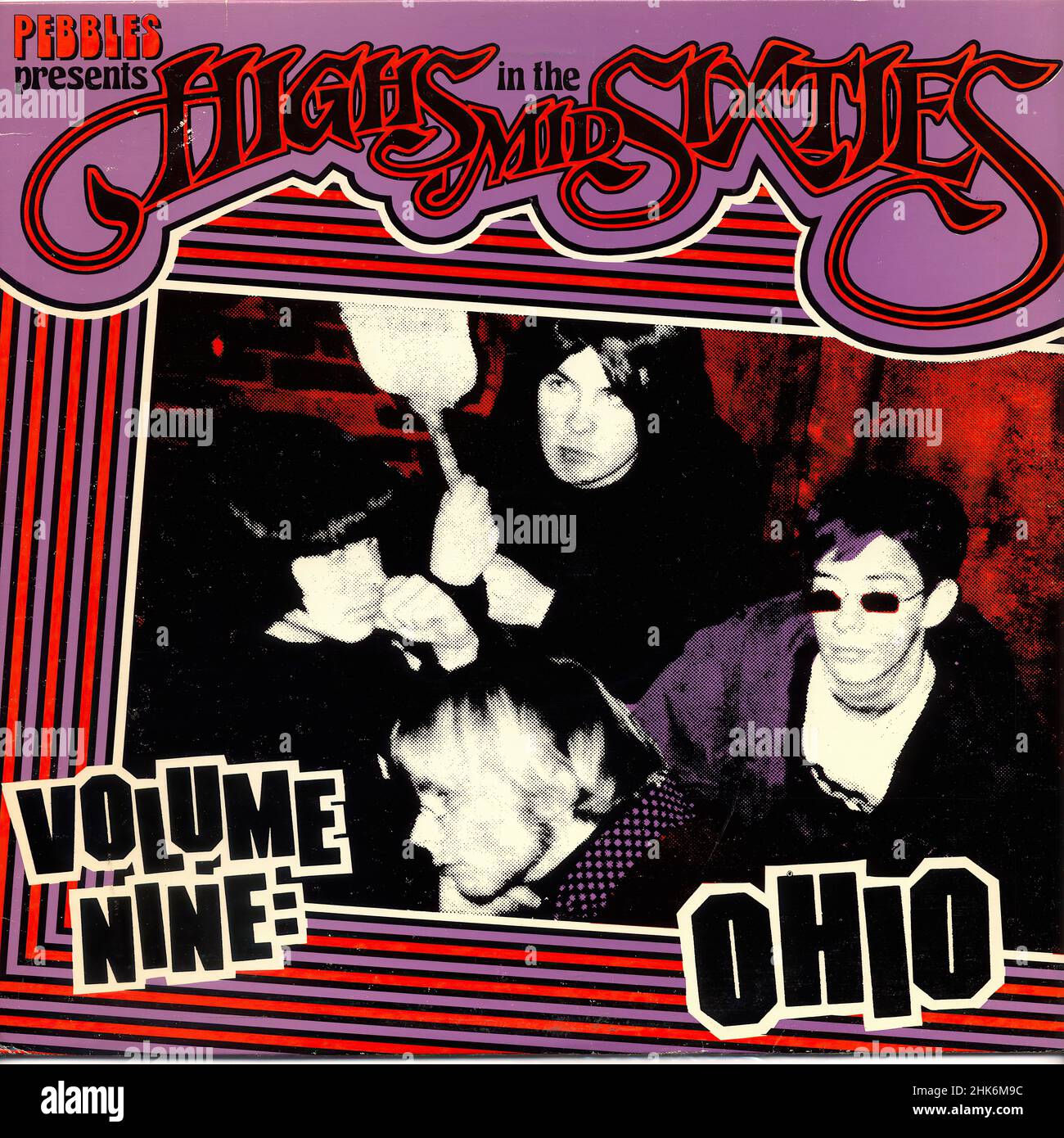 Copertina Vintage Vinyl record - Pebbles presenta - Volume 9 - Ohio - US - 1984 Foto Stock