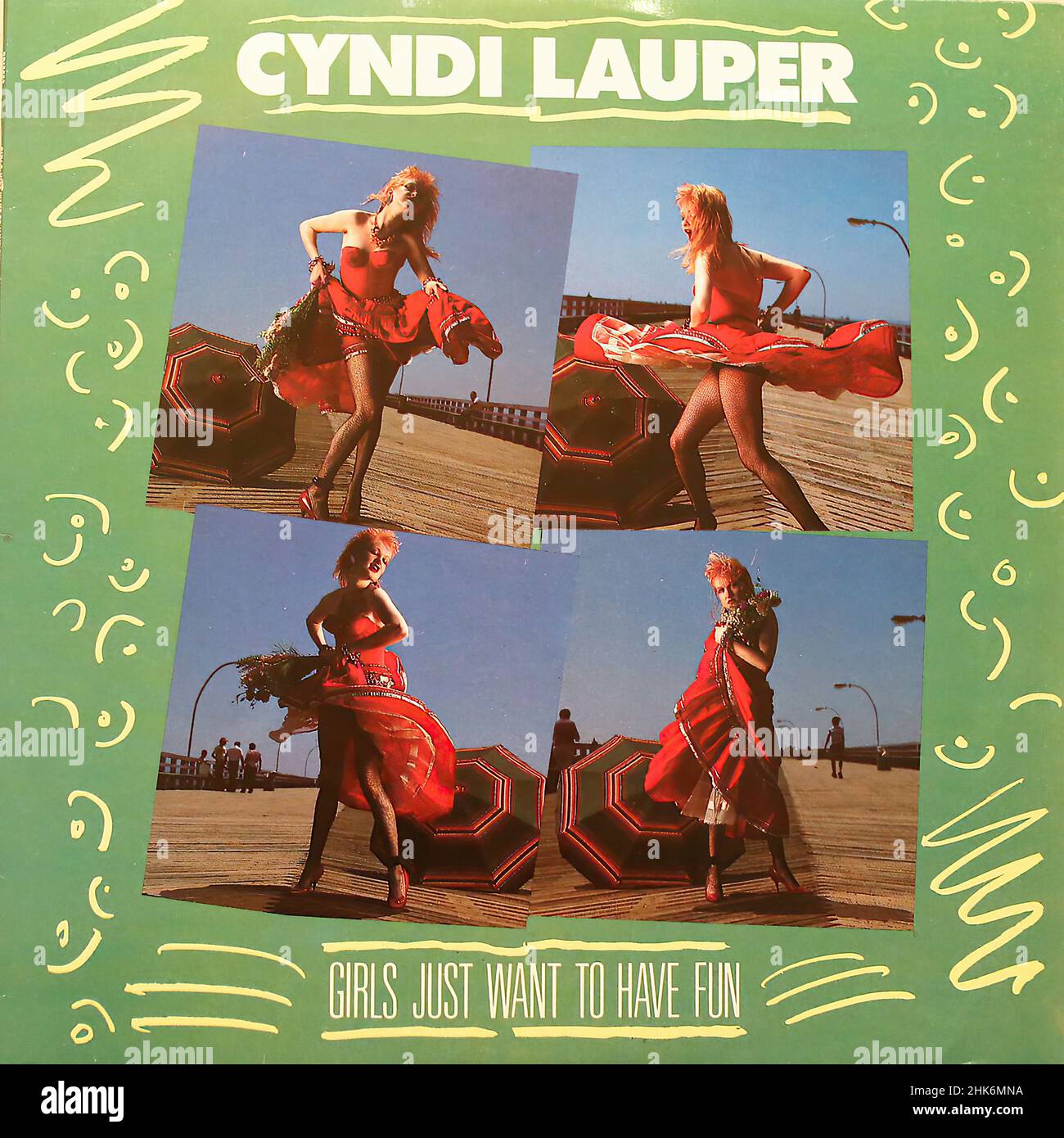 Copertina Vintage vinyl record - Cyndi Lauper - la ragazza vuole solo avere Fun 00001 Foto Stock