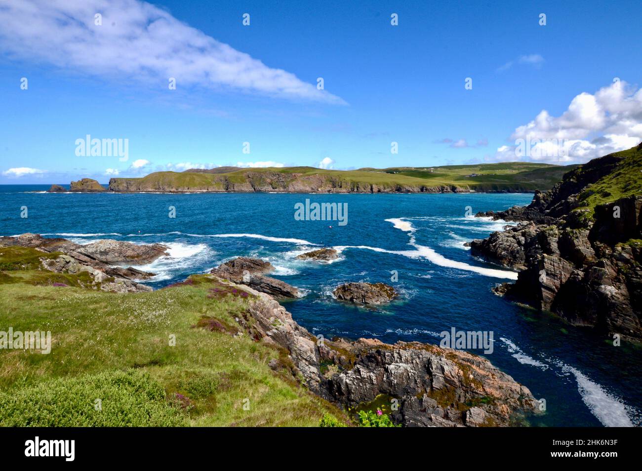 Sutherland costa vicino al villaggio di Bettyhill, Scozia. Foto Stock