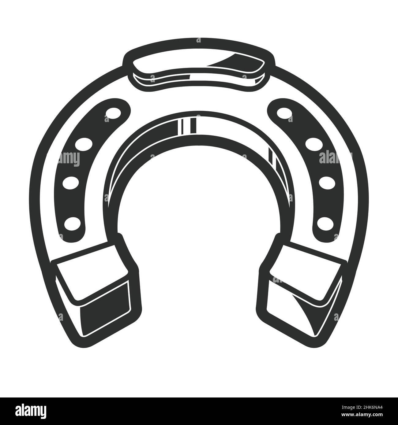 Horseshoe semplice icona in stile 3D, simbolo di fortuna logo, vettore Illustrazione Vettoriale