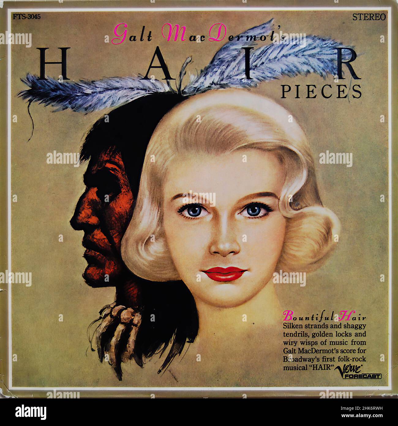 Copertina Vintage Vinyl record - capelli - Musical - pezzi per capelli (Galt MacDermot) Foto Stock