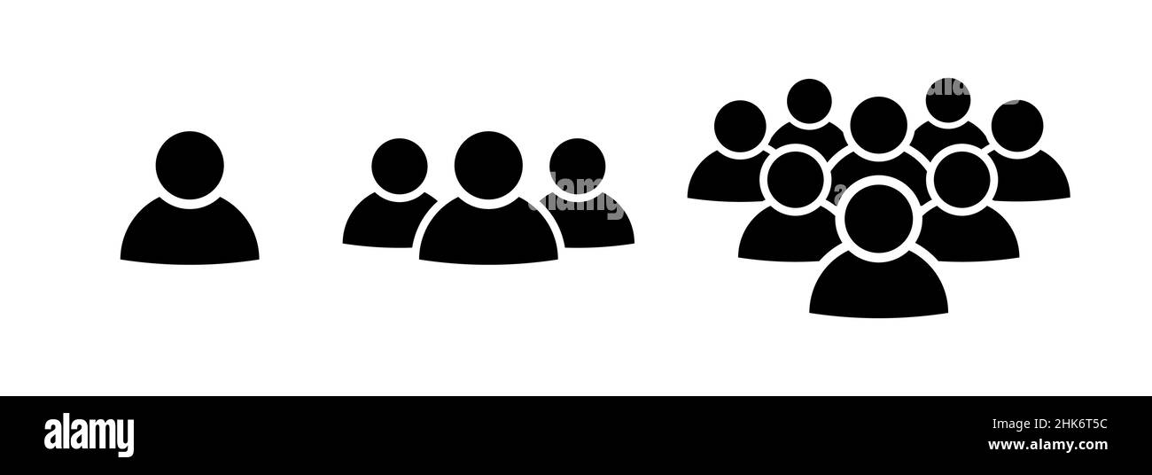 Icone persone. Folla di persone icona in stile piatto. Rete del gruppo di utenti. Gruppo di gruppo aziendale membro della comunità icona sociale, uomini simbolo lavoro del team aziendale Illustrazione Vettoriale