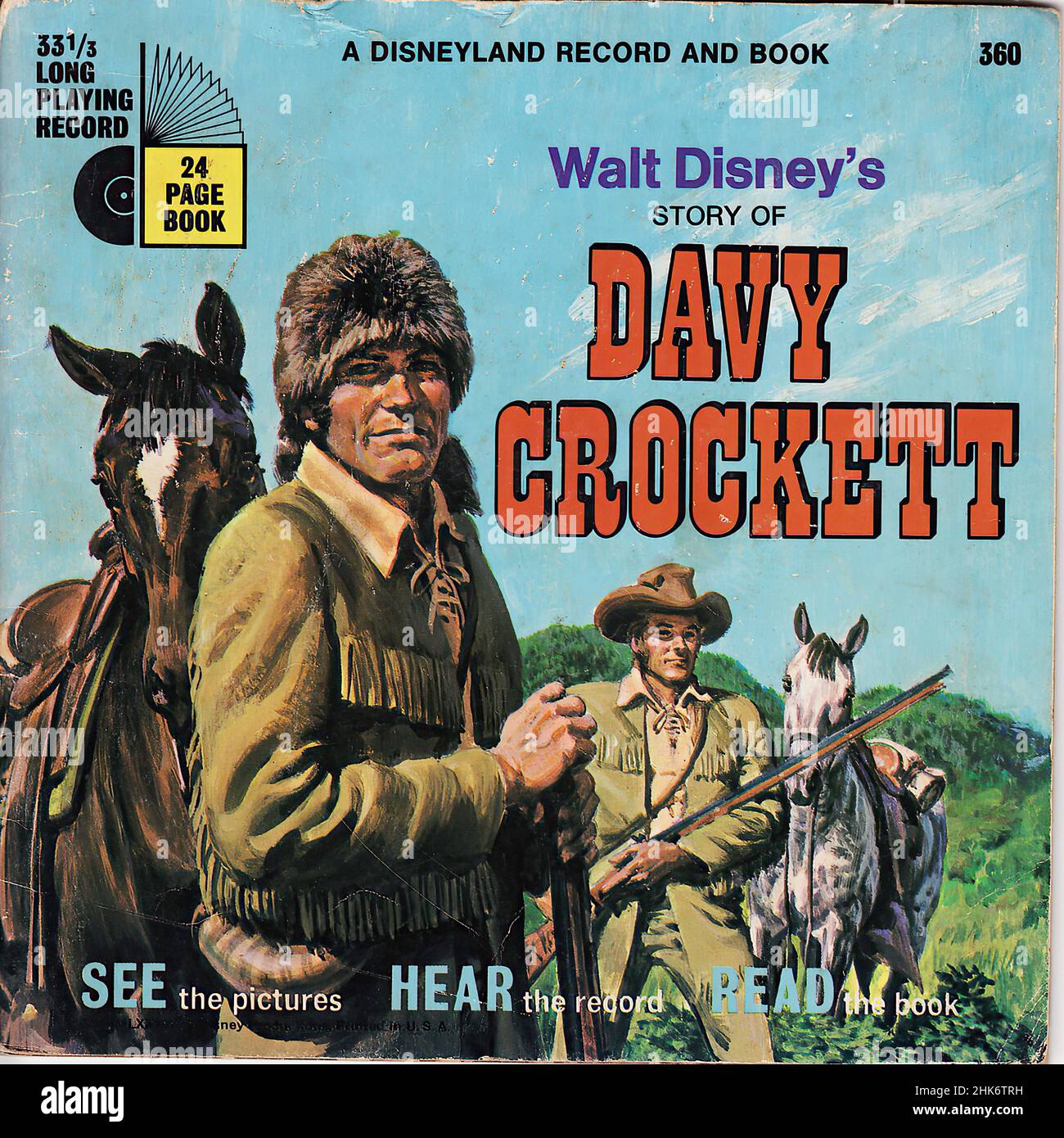 Copertina Vintage Vinyl record - Childrens - Walt Disney - Davy Crockett Foto Stock