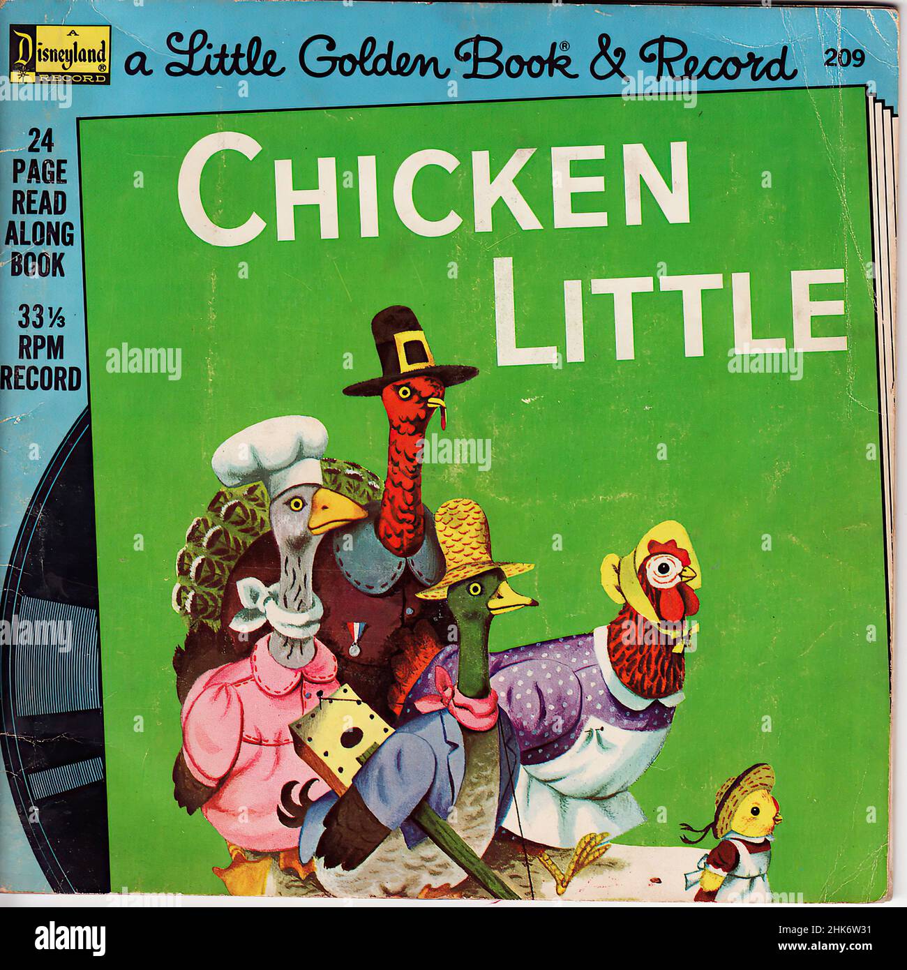 Copertina Vintage vinil record - Bambini - Un piccolo libro d'oro e record - Pollo piccolo Foto Stock