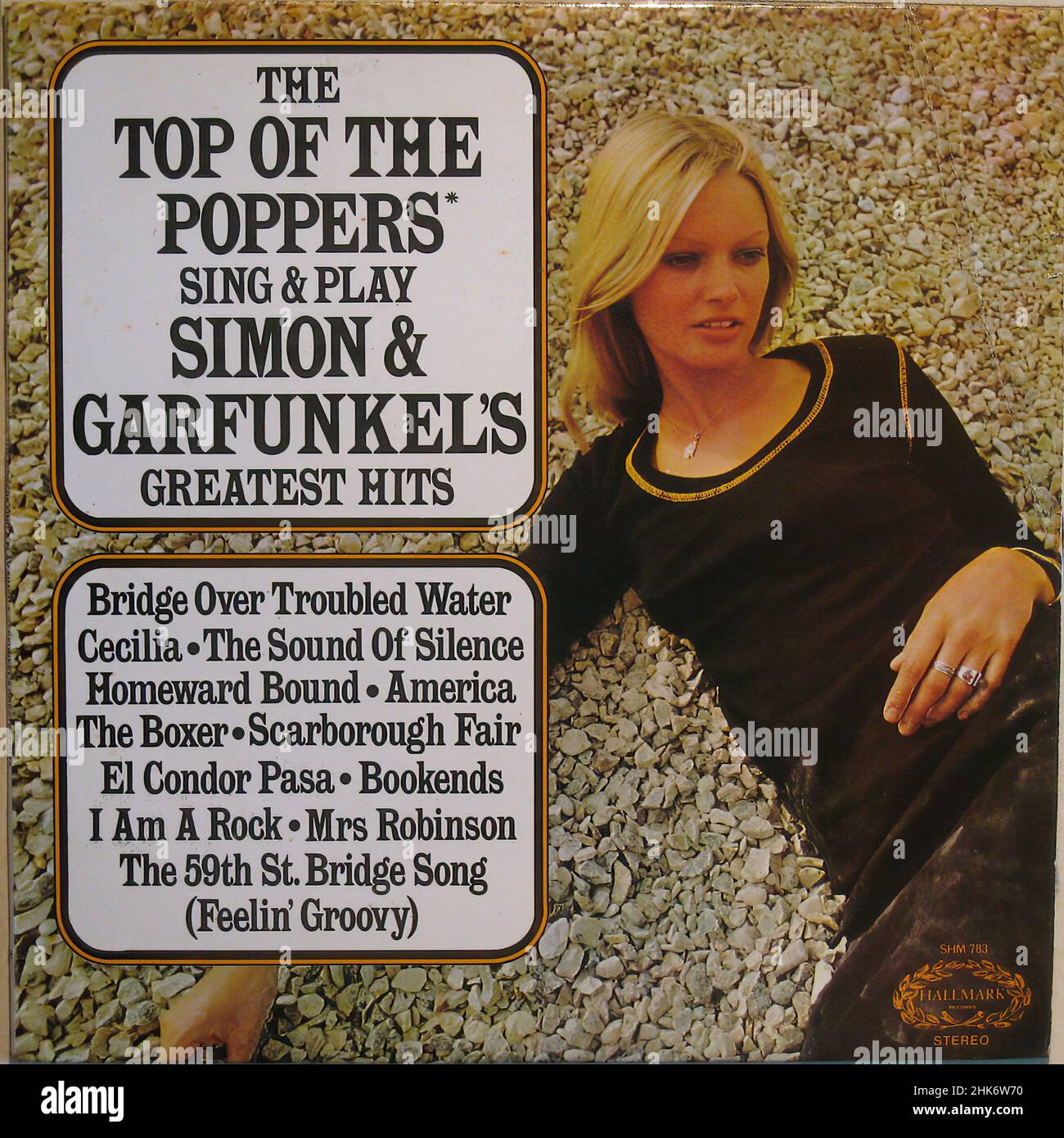 Copertina vintage in vinile - Simon & Garfunkel - The Top of the Poppers Foto Stock
