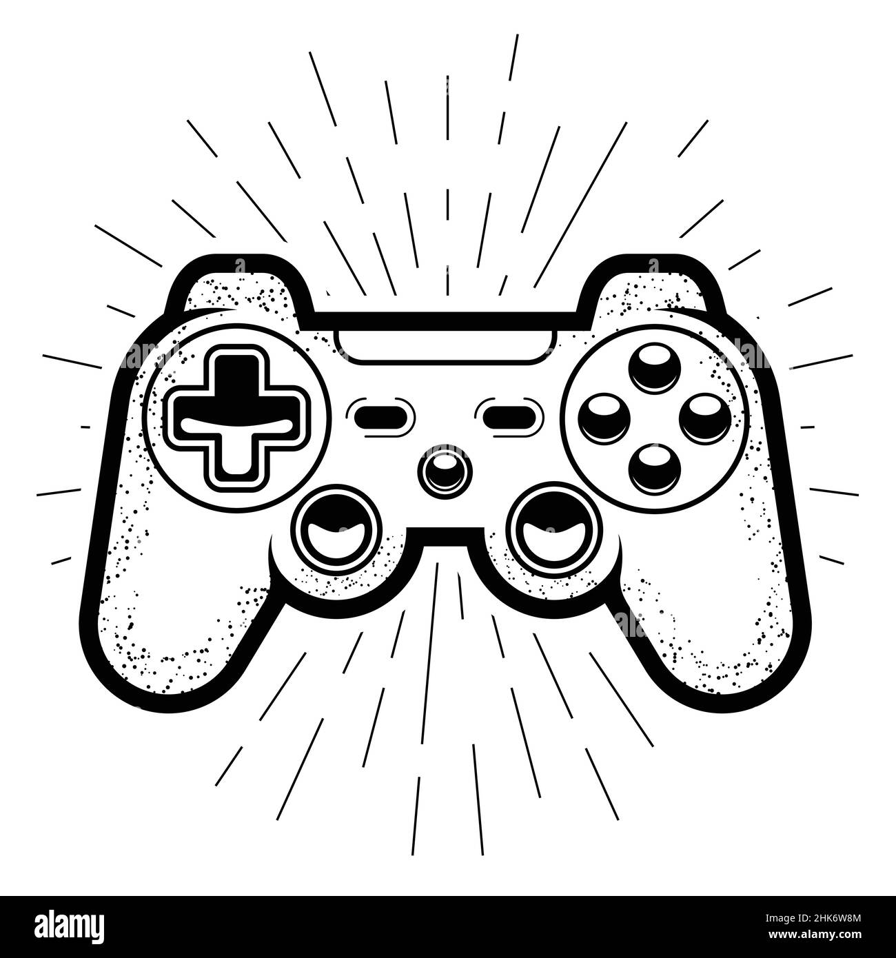 Controller di gioco a due mani, joystick console o icona gamepad, vettore Illustrazione Vettoriale