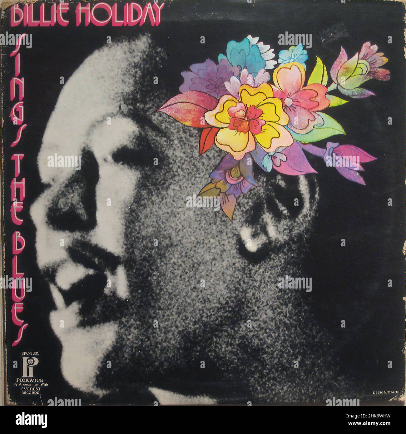 Copertina Vintage vinyl record - Billie Holiday - canta il Blues - fronte Foto Stock