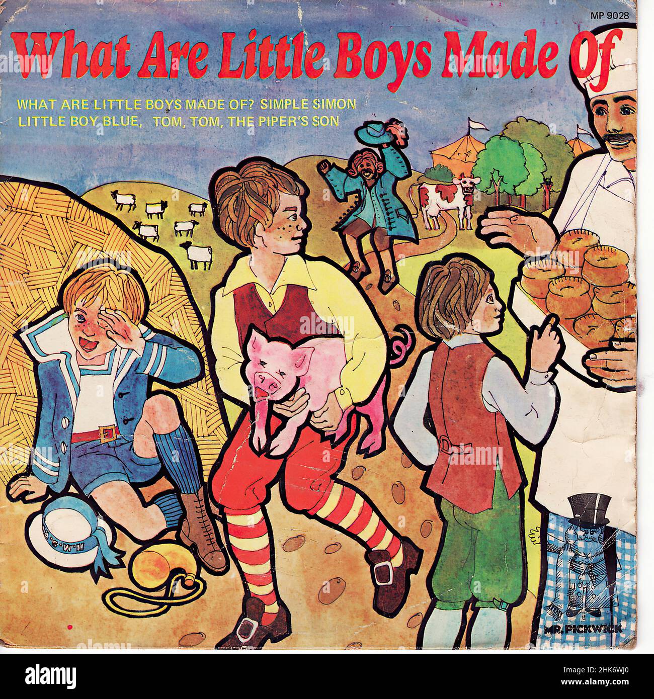 Copertina Vintage vinyl record - Childrens - di che cosa sono fatti i bambini piccoli Foto Stock