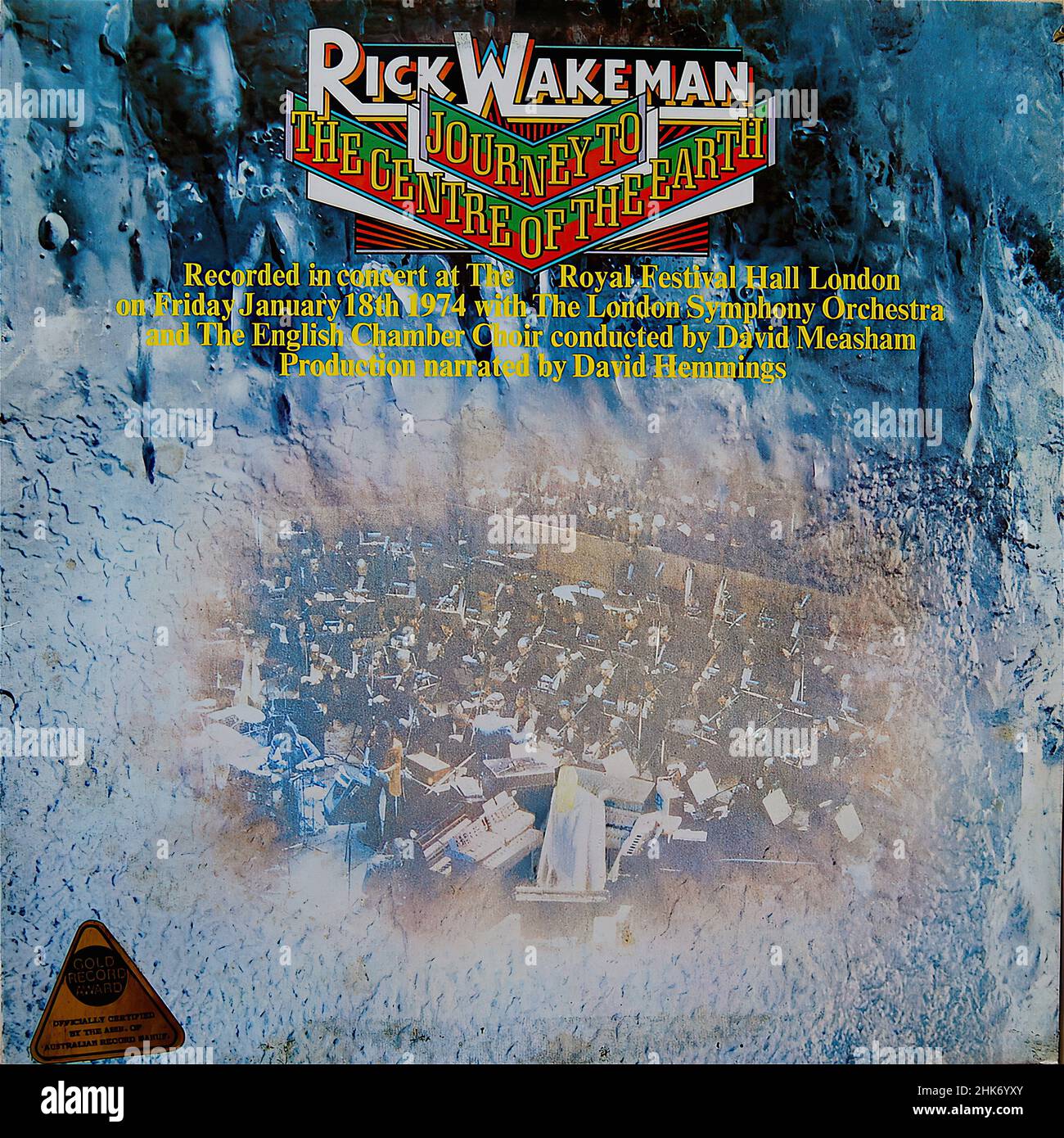 Copertina Vintage Vinyl record - Movie Soundtrack - viaggio al centro della Terra - fronte Foto Stock