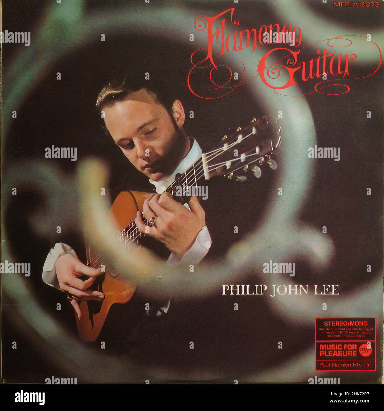 Copertina vintage in vinile - Philip John Lee - chitarra flamenco Foto Stock