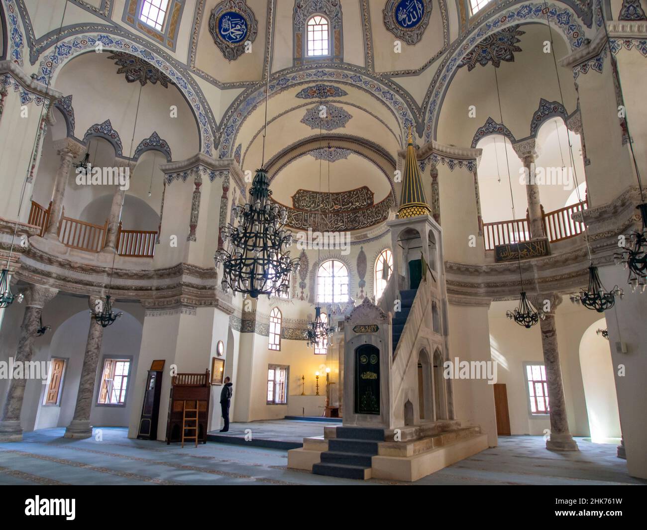 Interno della piccola Santa Sofia (ex Chiesa dei Santi Sergius e Bacco, poi trasformata in moschea) a Istanbul, Turchia Foto Stock