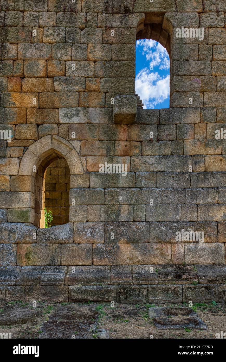 Templari Donjon, Idanha-a-Velha villaggio, Serra da Estrela, Beira alta, Portogallo Foto Stock