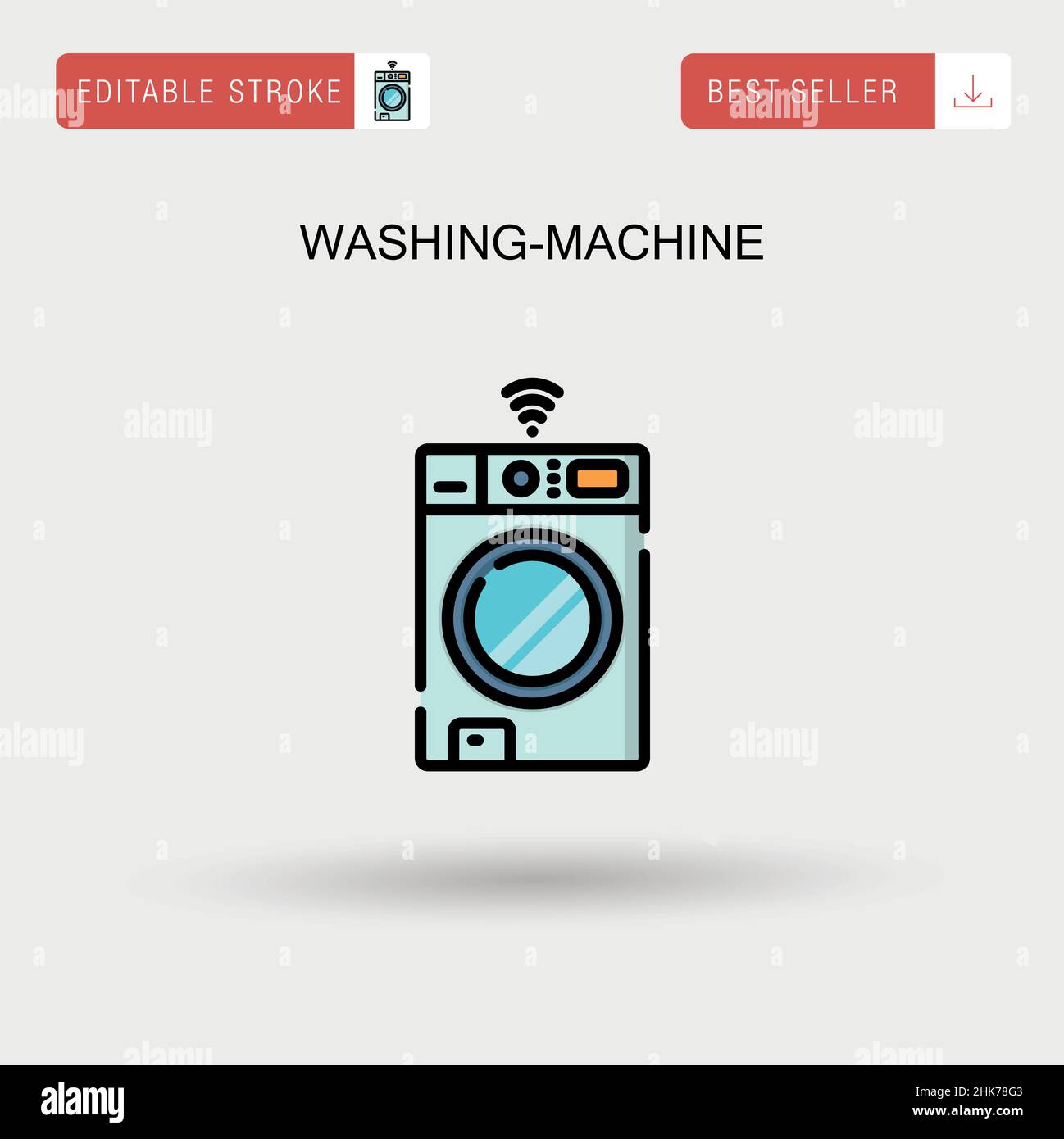 Lavatrice semplice icona vettoriale. Illustrazione Vettoriale