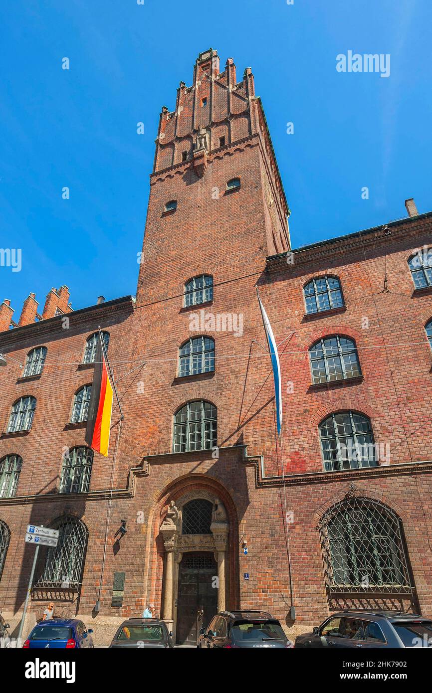 Nuovo tribunale di Friedrich von Thiersch 1905, Corte Regionale superiore e Corte costituzionale bavarese, Monaco, Baviera, Germania Foto Stock