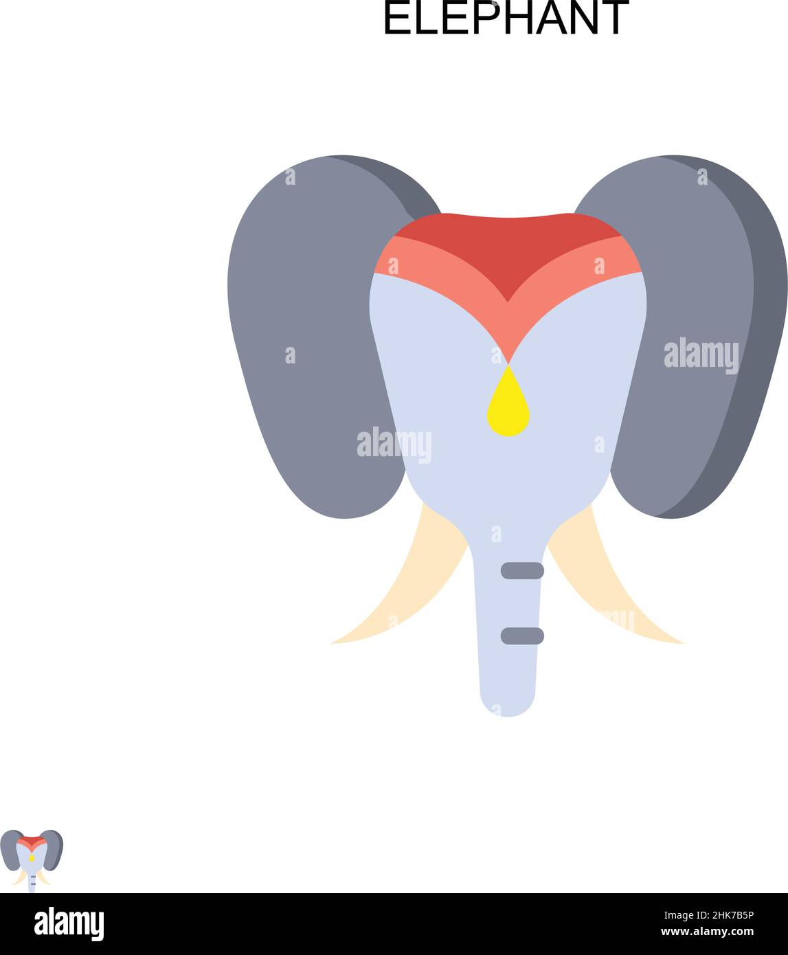 Elephant semplice vettore icona. Modello di disegno del simbolo di illustrazione per l'elemento dell'interfaccia utente mobile Web. Illustrazione Vettoriale