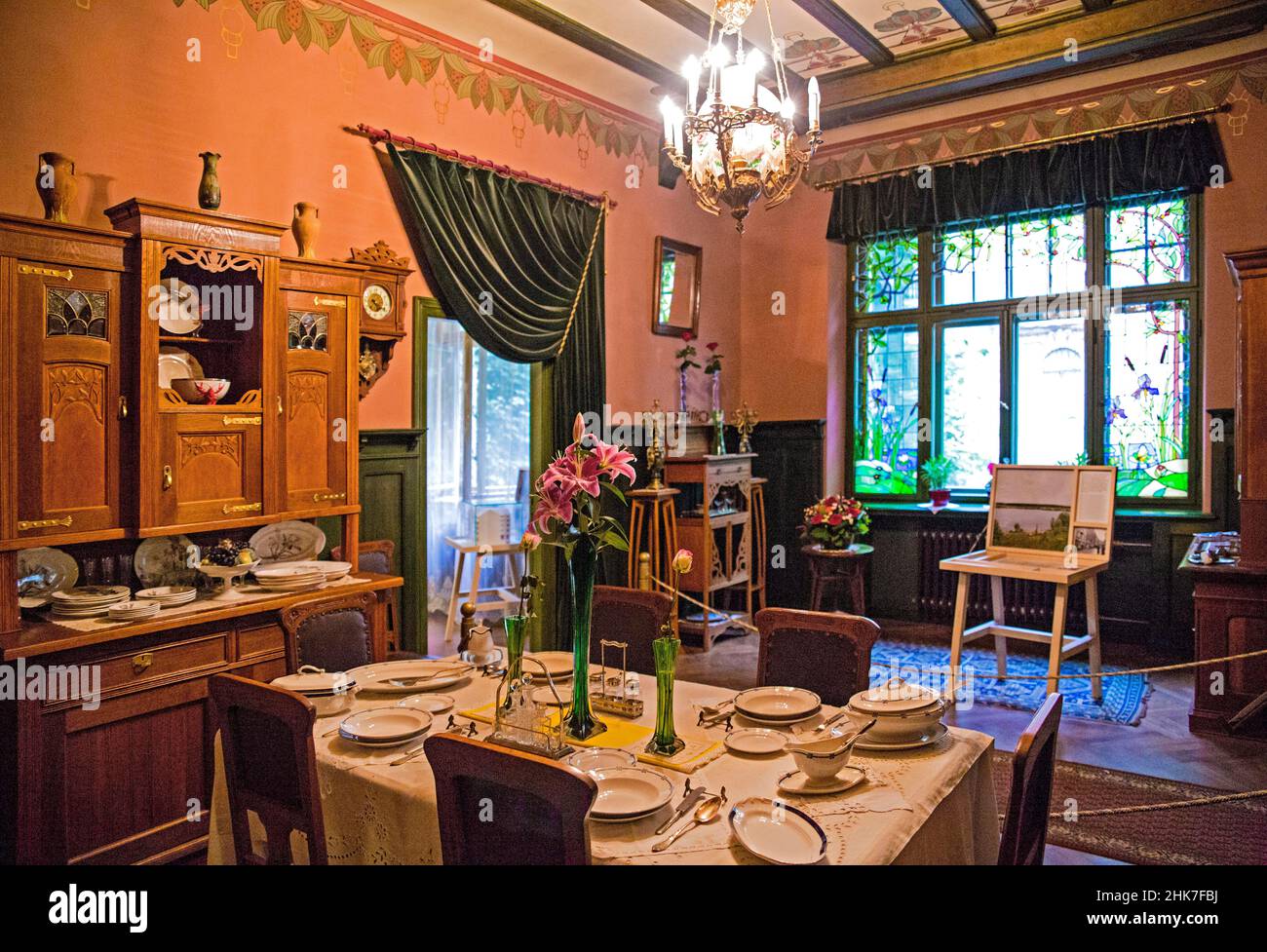 Soggiorno nel Museo Art Nouveau, riga, Lettonia, riga, Lettonia Foto Stock