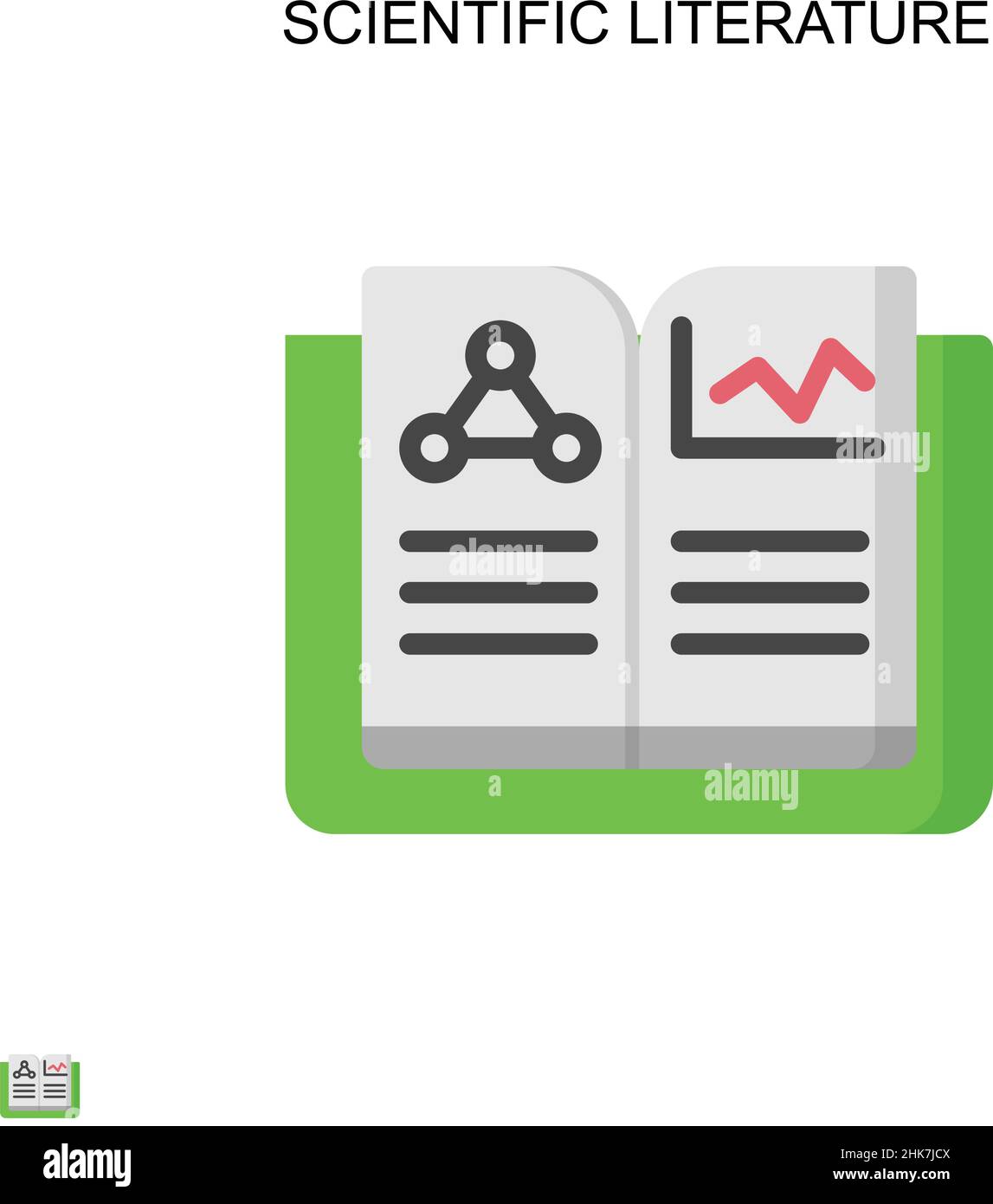 Letteratura scientifica semplice icona vettoriale. Modello di disegno del simbolo di illustrazione per l'elemento dell'interfaccia utente mobile Web. Illustrazione Vettoriale