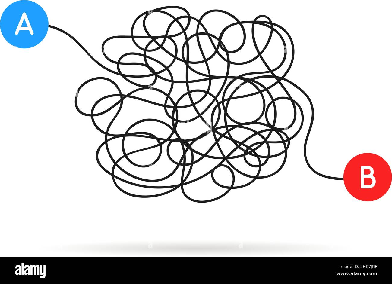 da a a b linea di scricbble sudicia Illustrazione Vettoriale