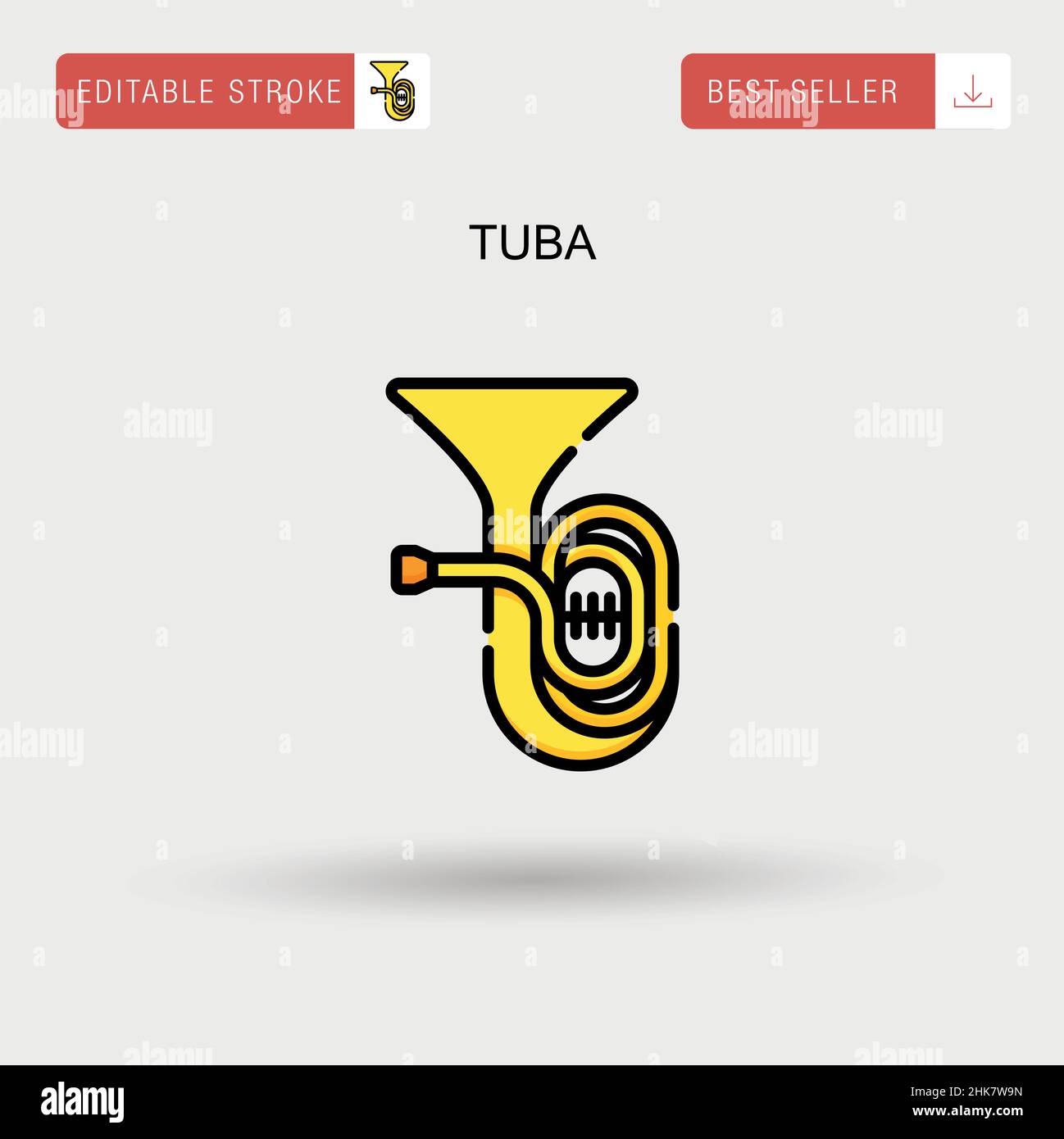 Icona vettore semplice Tuba. Illustrazione Vettoriale