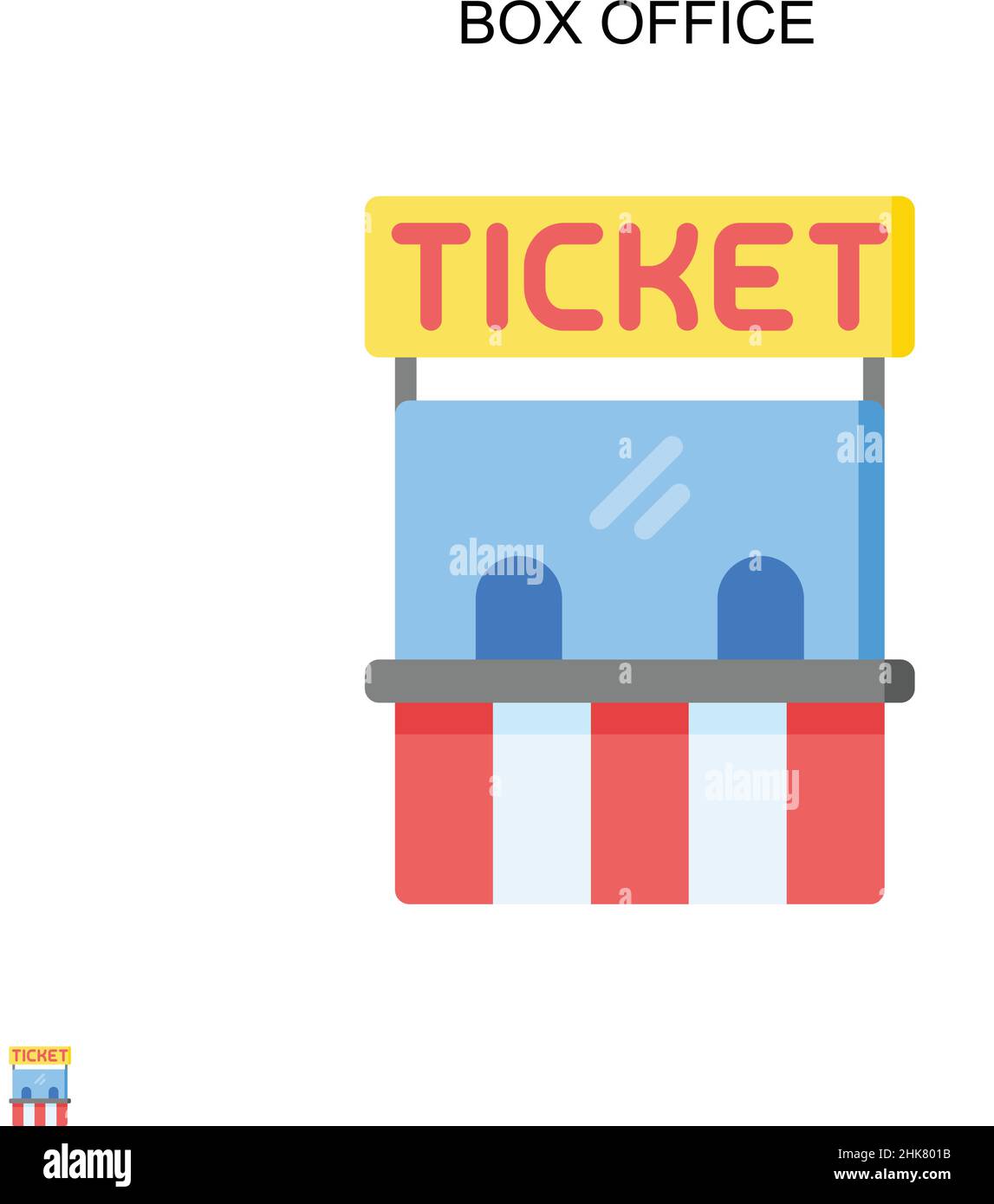 Icona vettore semplice di Box Office. Modello di disegno del simbolo di illustrazione per l'elemento dell'interfaccia utente mobile Web. Illustrazione Vettoriale