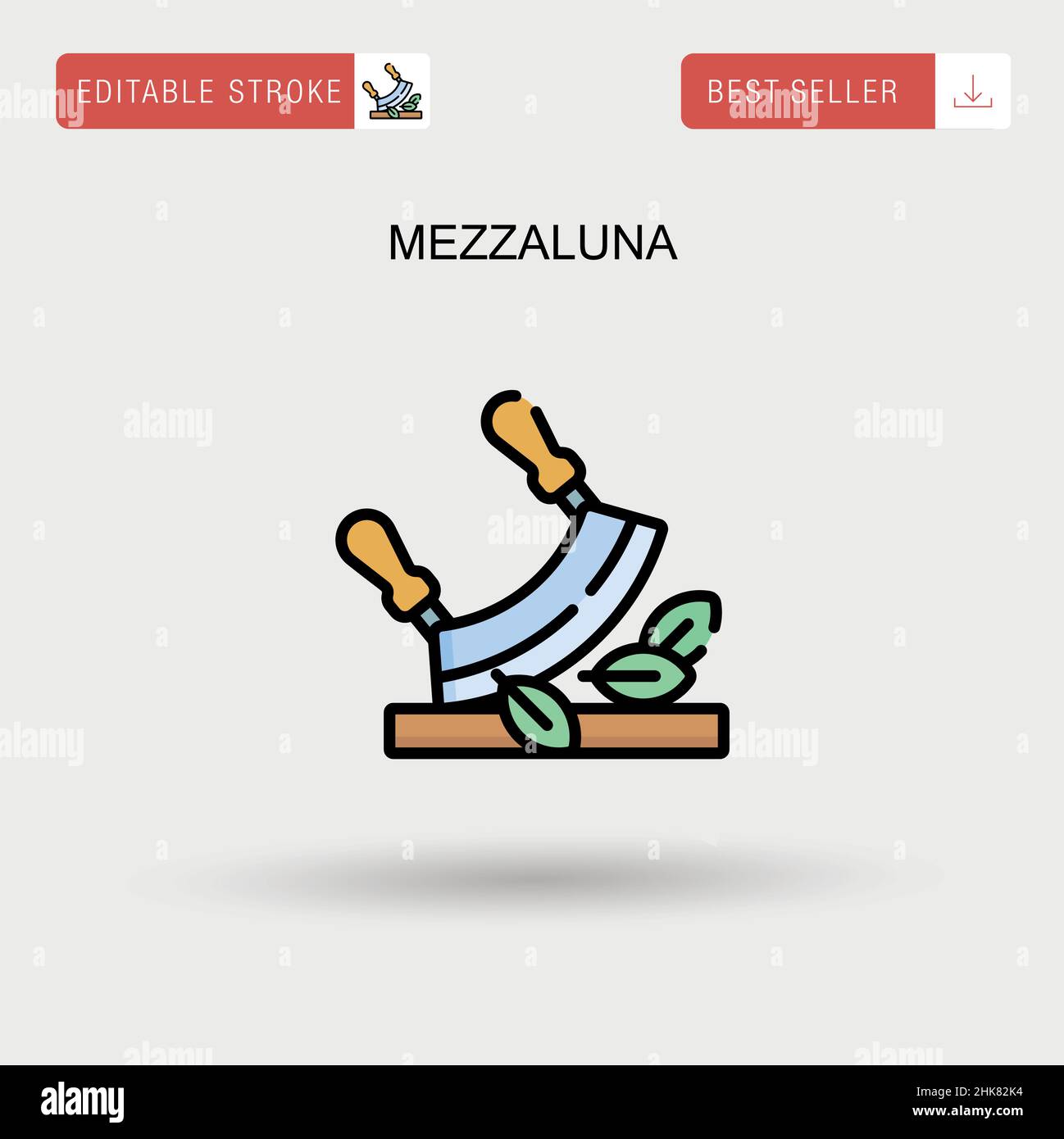 Mezzaluna semplice icona vettoriale. Illustrazione Vettoriale