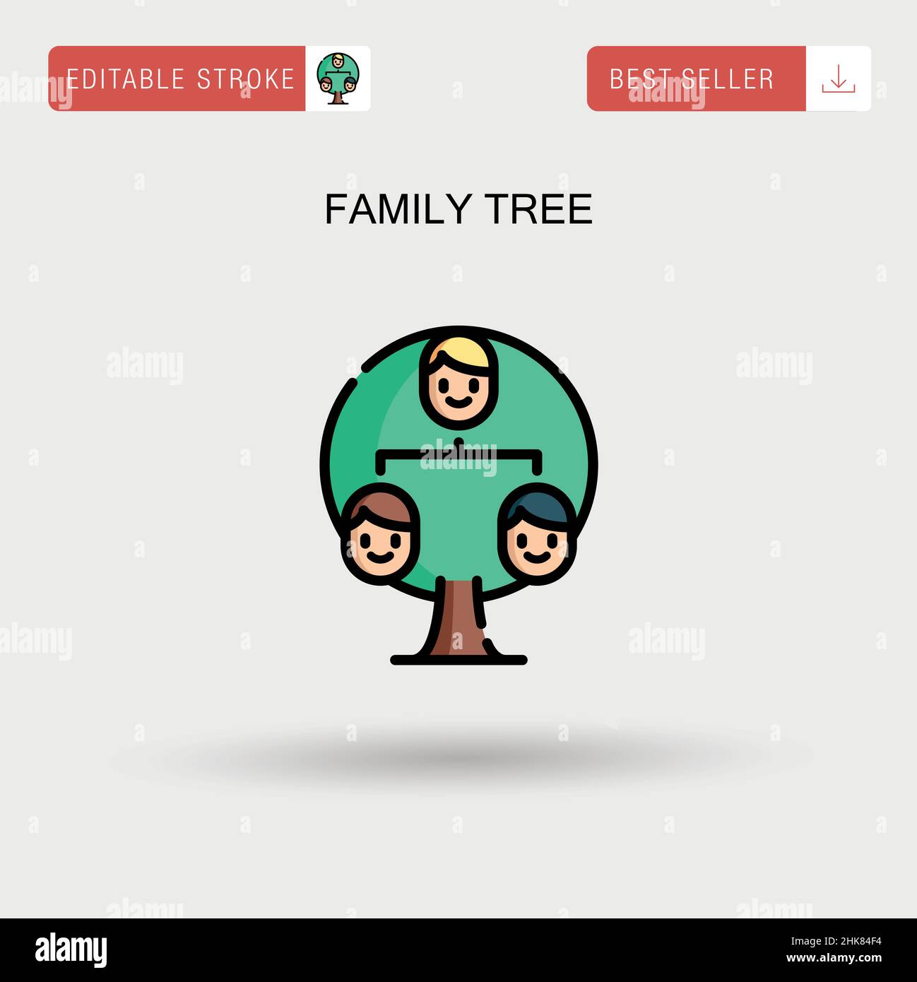 Icona vettore semplice albero famiglia. Illustrazione Vettoriale