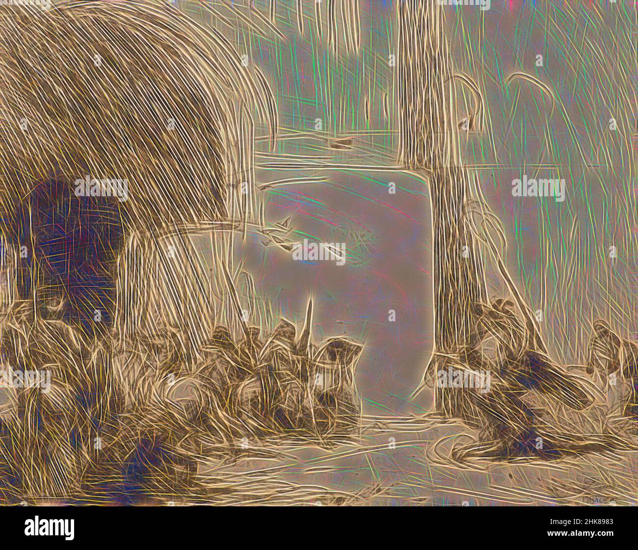 Ispirato dal Ritratto della Principessa Charlotte del Galles, George Dawe, 1817, l'altra Principessa Charlotte, reinventata da Artotop. L'arte classica reinventata con un tocco moderno. Design di calda e allegra luminosità e di raggi di luce. La fotografia si ispira al surrealismo e al futurismo, abbracciando l'energia dinamica della tecnologia moderna, del movimento, della velocità e rivoluzionando la cultura Foto Stock