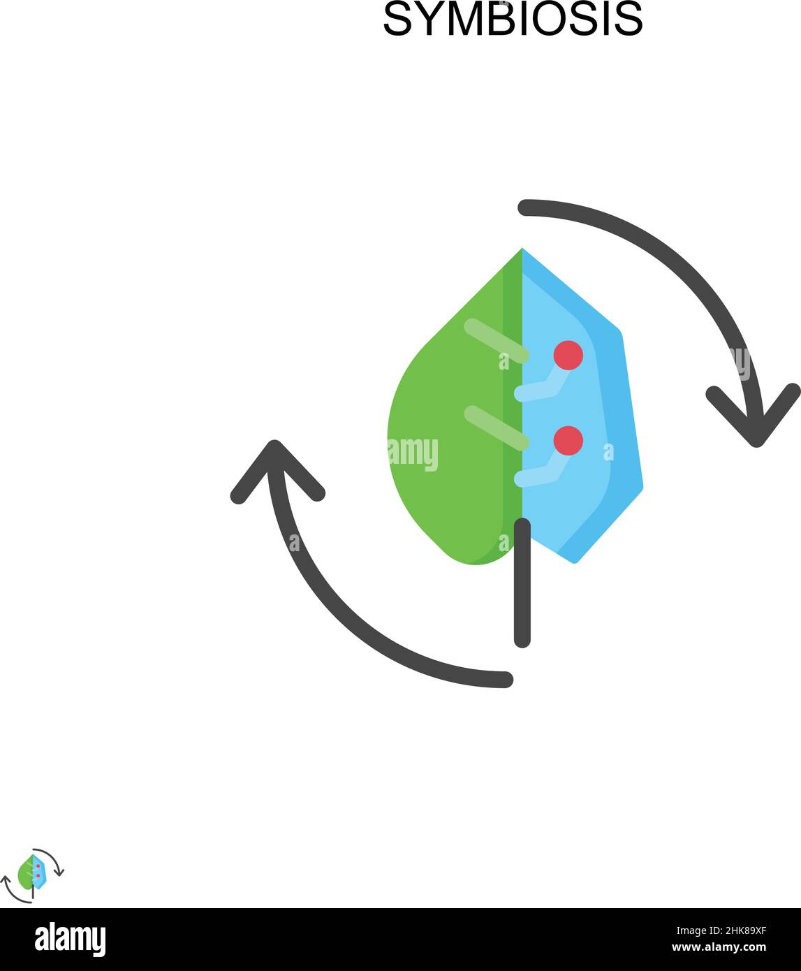 Simbiosi semplice icona vettoriale. Modello di disegno del simbolo di illustrazione per l'elemento dell'interfaccia utente mobile Web. Illustrazione Vettoriale