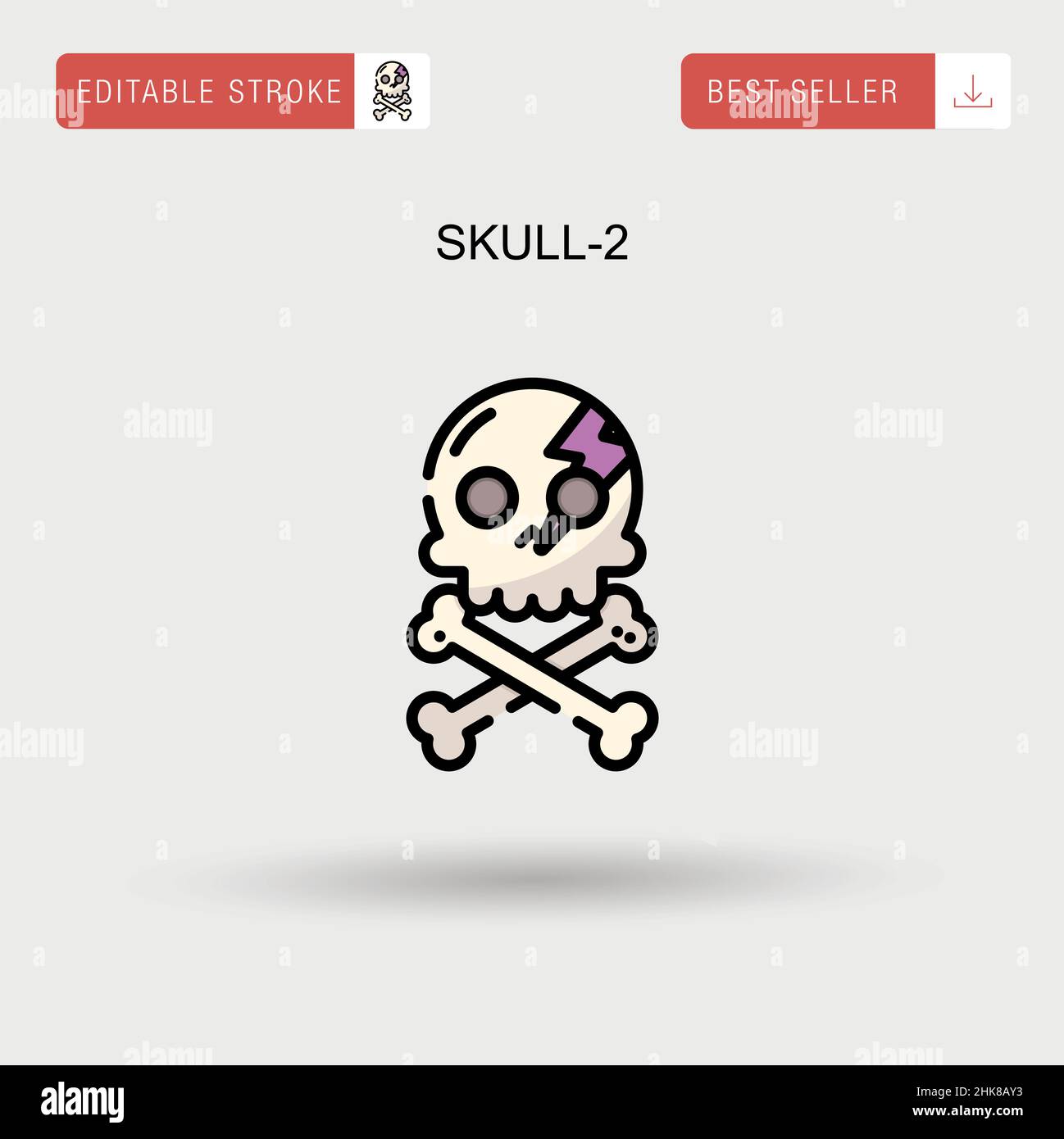 Skull-2 icona vettore semplice. Illustrazione Vettoriale